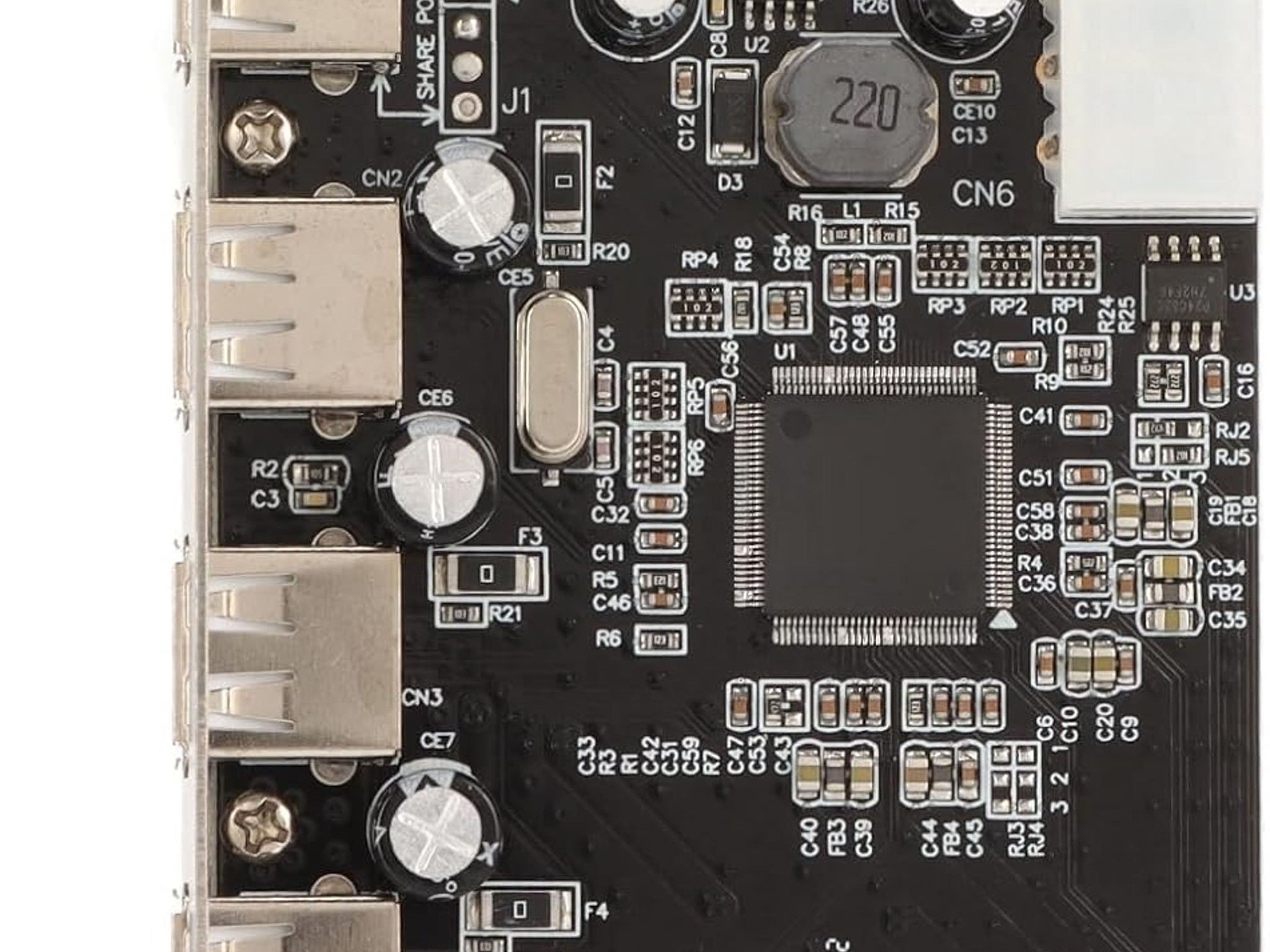 PCIe to USB 2.0 Card 4-Port 4-Pin PCIe to USB 2.0 480Mbs