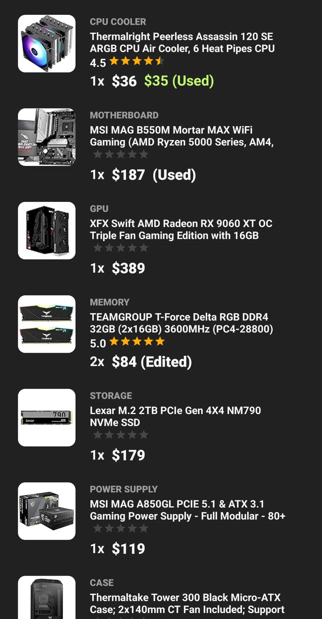 🍁Tower 300🍁 9060 XT 16GB + 5700X3D