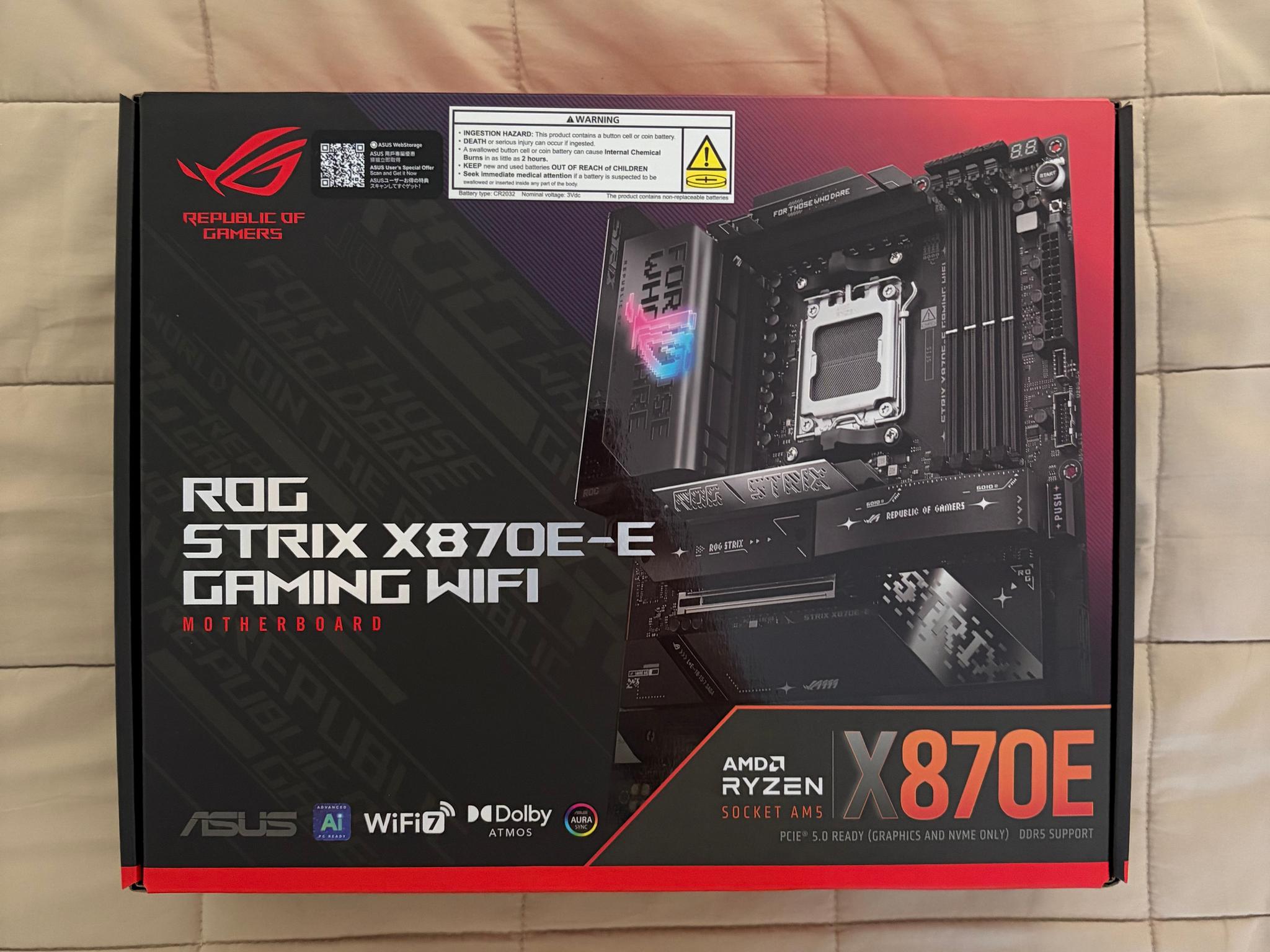 ASUS ROG STRIX X870E-E Gaming Wi-Fi 7 DDR5 AM5 AMD ATX Motherboard