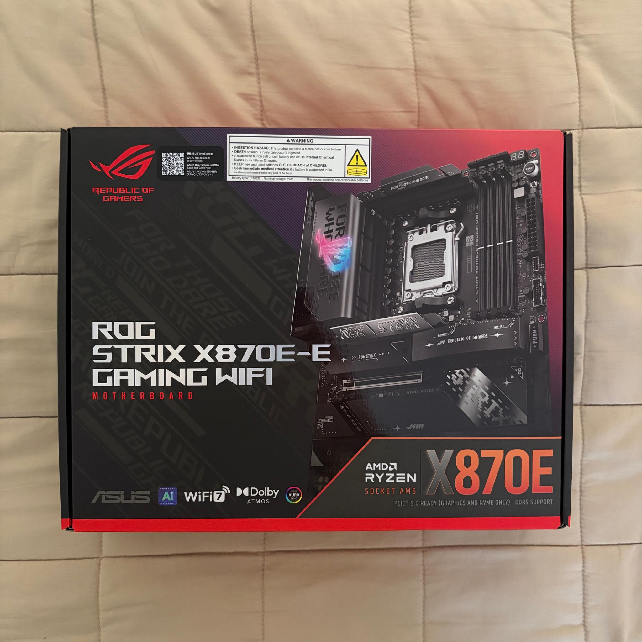 ASUS ROG STRIX X870E-E Gaming Wi-Fi 7 DDR5 AM5 AMD ATX Motherboard