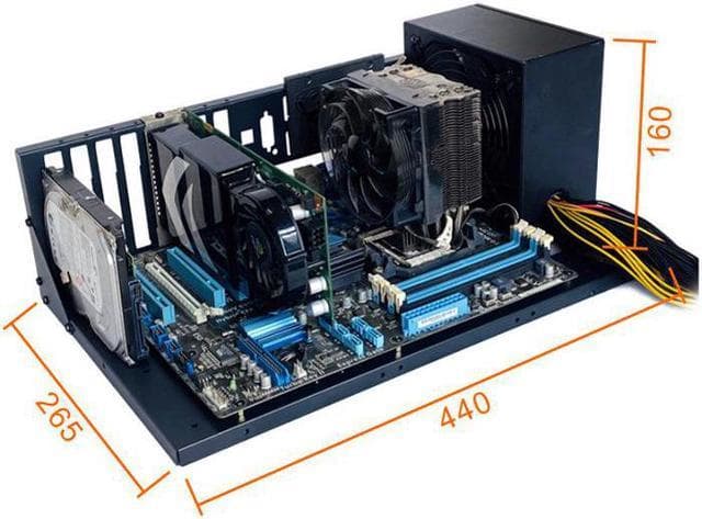 ALAMENGDA Open Computer Case,Two-way Server ATX Motherboard Tray Test Stand, Test bench, ATX Mid Twr