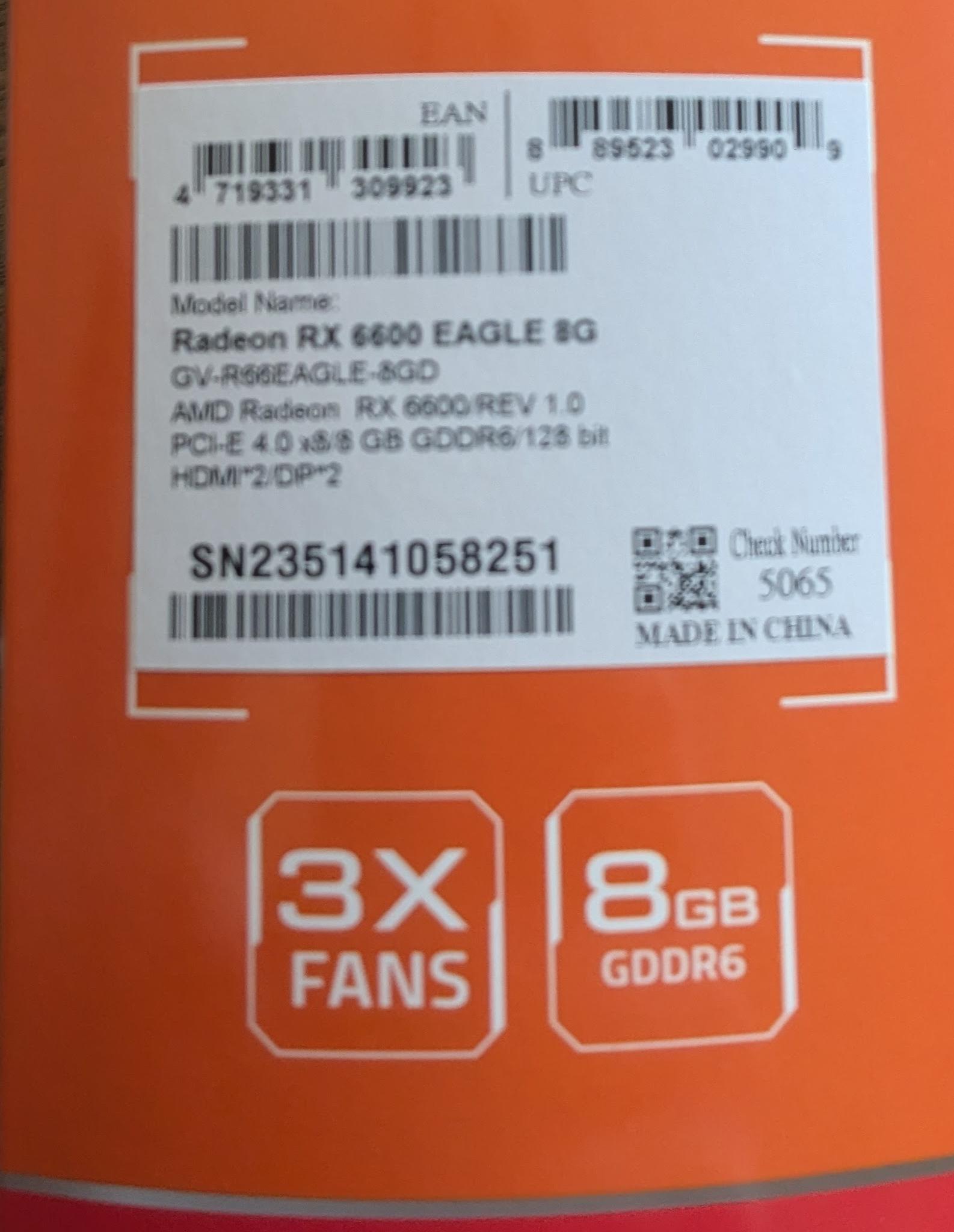 Gigabyte EAGLE Radeon RX 6600