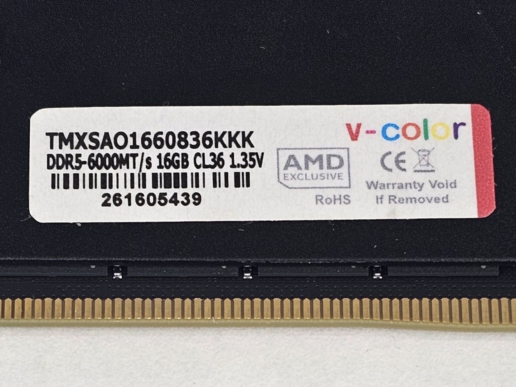 16GB DDR5 (1x16GB) CL36 6000MT/s V-Color XSky