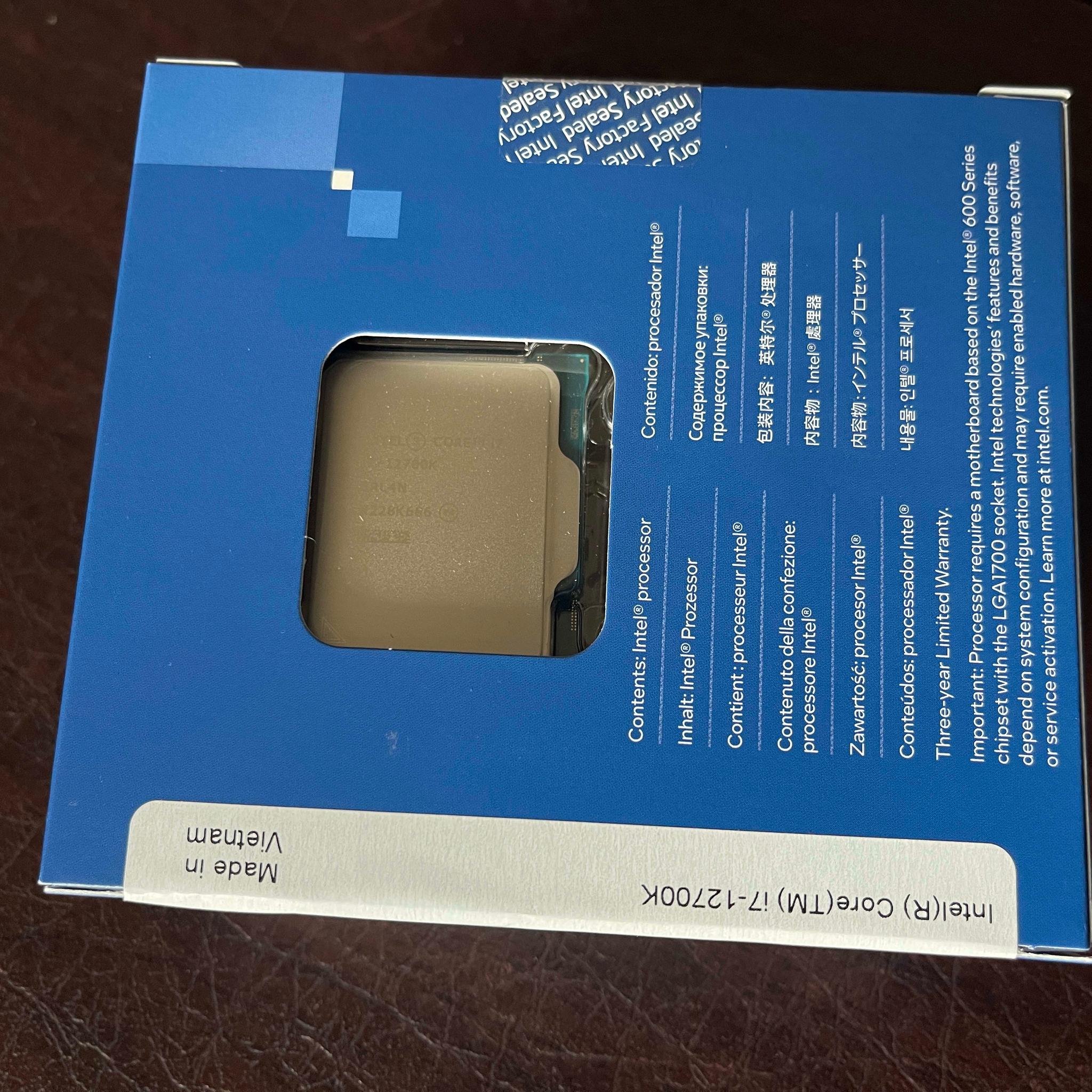 Sealed 12700K - Intel Core i7 12700K 12th Gen Alder Lake 12-Core 8P+4E 125W Processor BX8071512700K