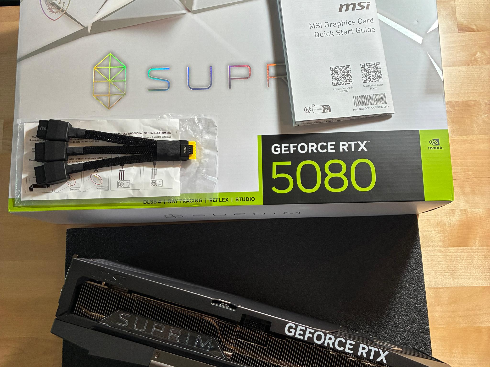 MSI GeForce RTX 5080 16G SUPRIM SOC Edition