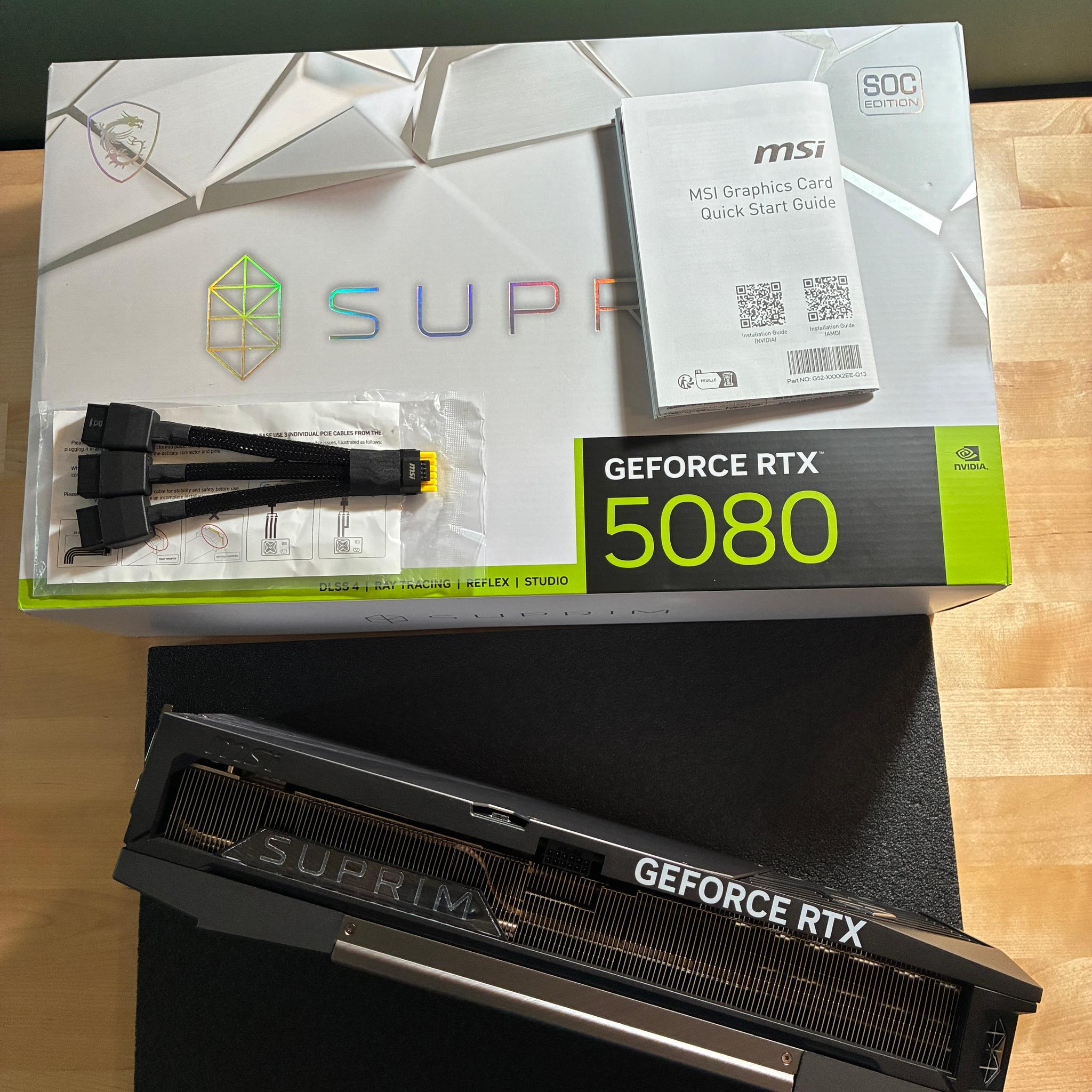 MSI GeForce RTX 5080 16G SUPRIM SOC Edition
