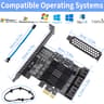 PCIe 8-Port SATA Controller Card 6 Gbps Windows, MAC, Linux w/ 8 SATA Cables & Low Profile Bracket
