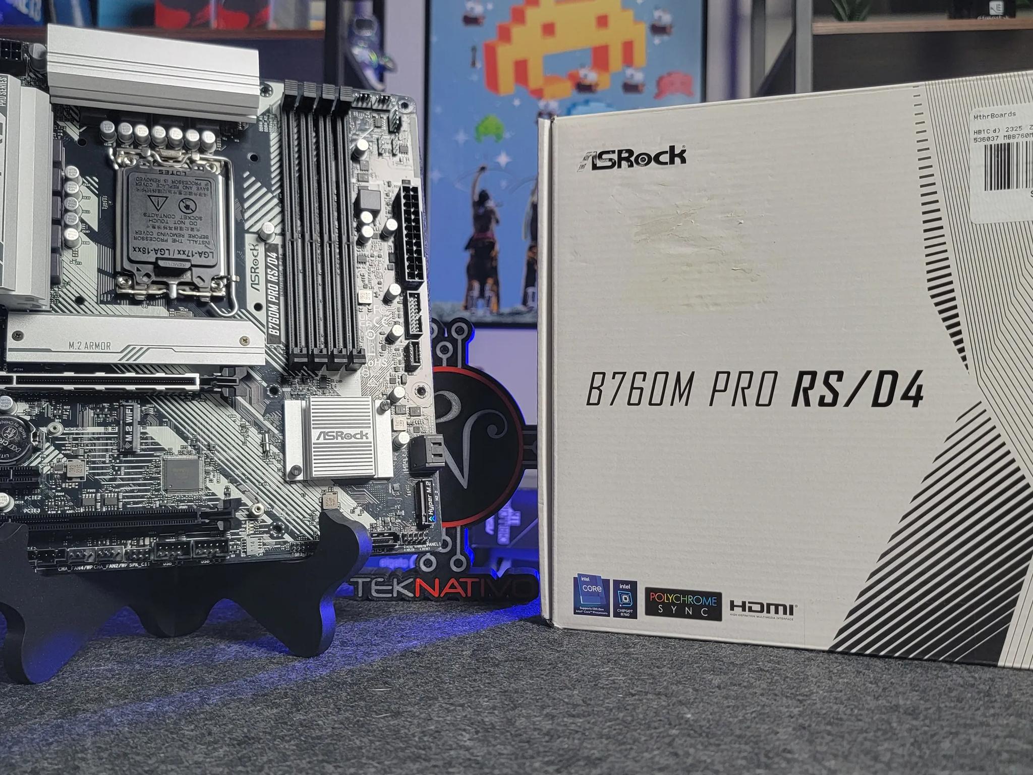 ASRock B760M Pro RS/D4 Motherboard for Intel 12th 13th and 14th Generation CPUs (LGA1700)