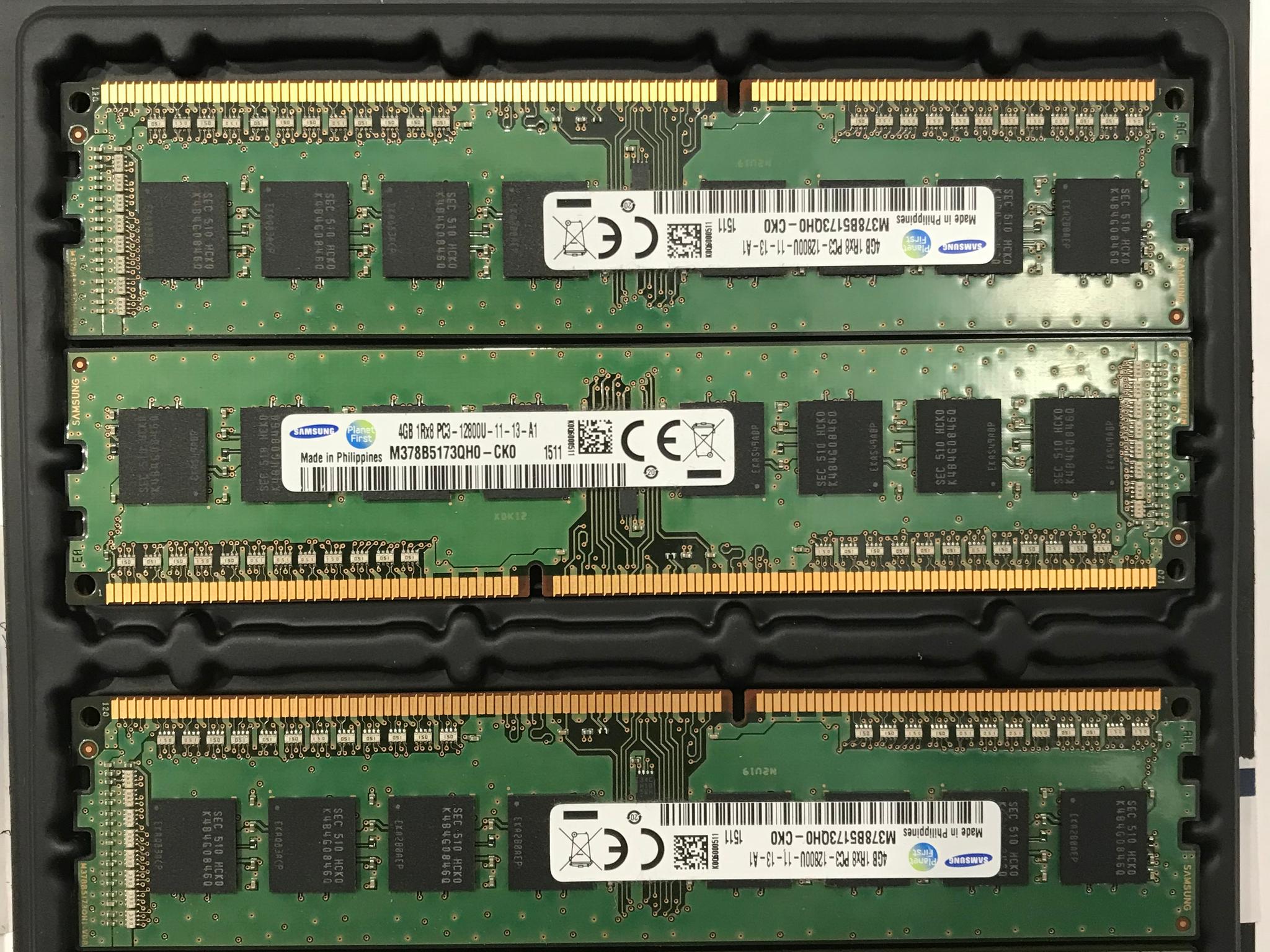 4 Sticks of Samsung 4gb DDR3 Ram