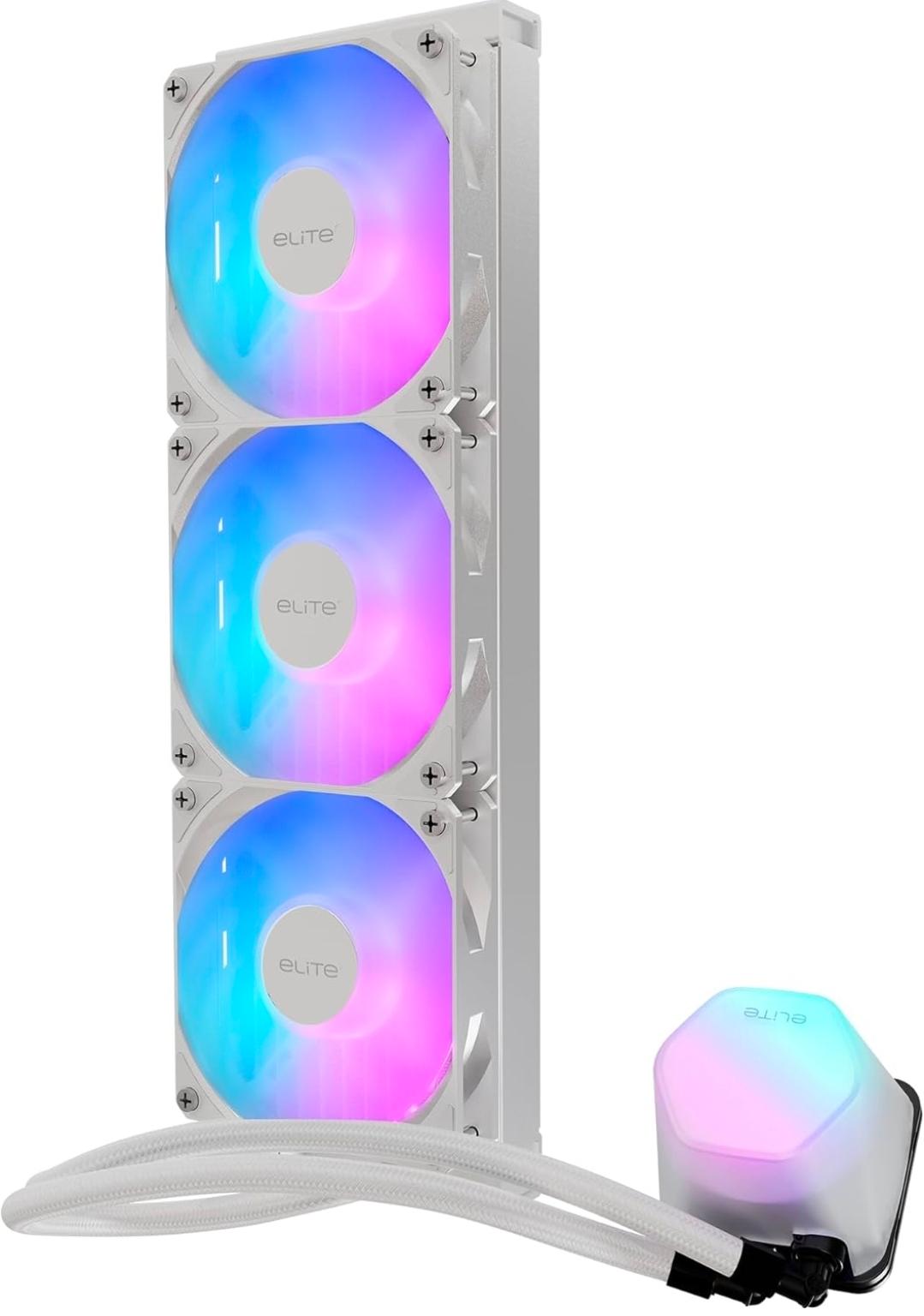 Cooler Master 360 Elite Liquid White AIO CPU Liquid Cooler! AM5, AM4, LGA 1851, LGA 1700!