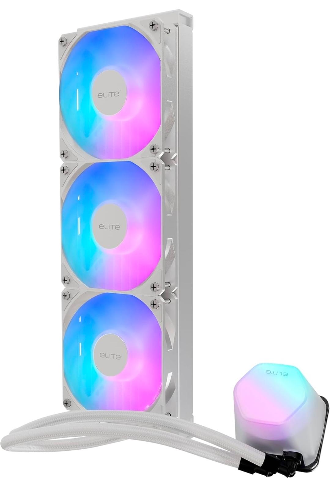 Cooler Master 360 Elite Liquid White AIO CPU Liquid Cooler! AM5, AM4, LGA 1851, LGA 1700!