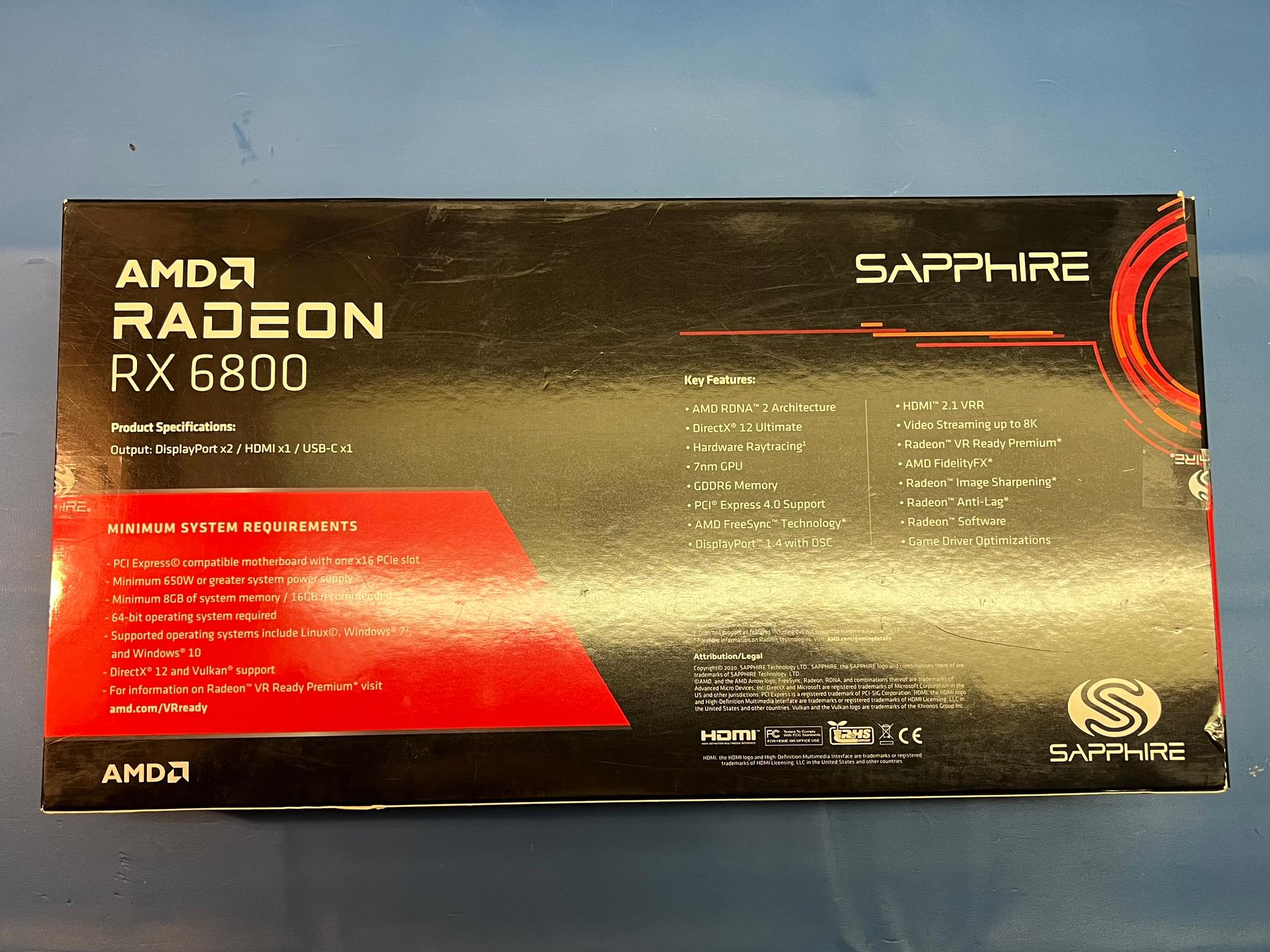 Sapphire AMD Radeon RX 6800 Reference Card 16GB VRAM