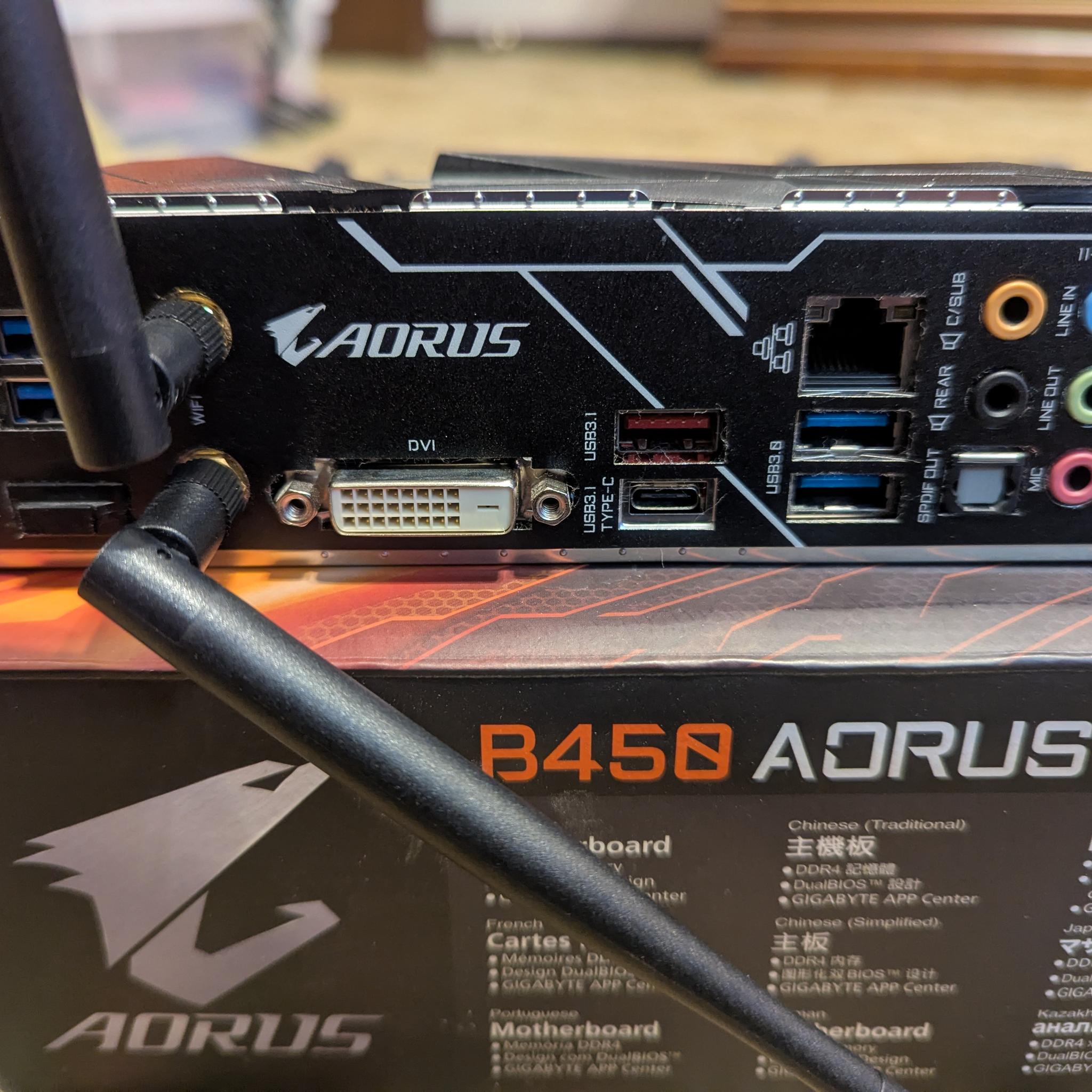 Gigabyte B450 Aorus Pro Wifi with Ryzen 2600x CPU