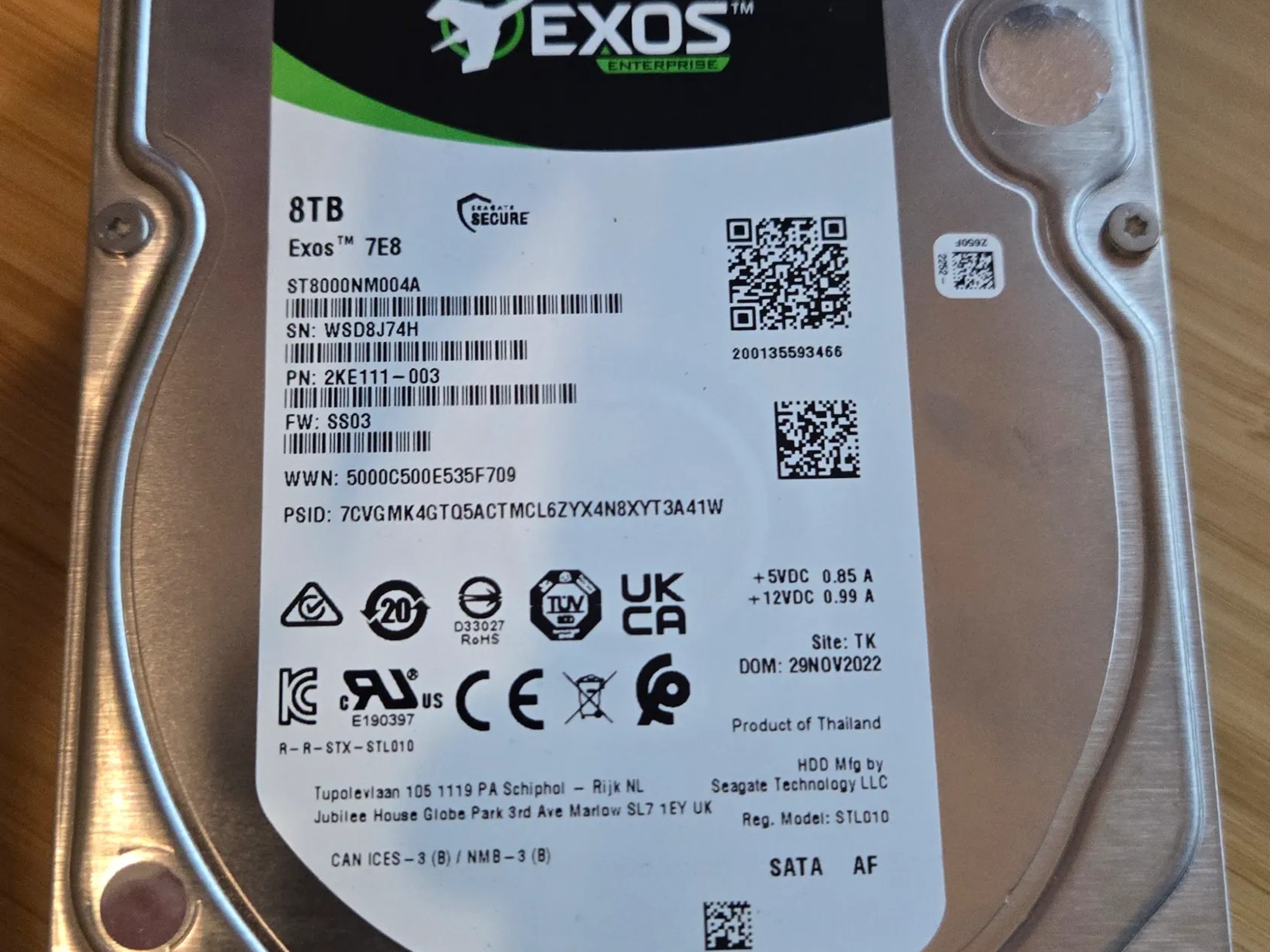 8TB Hard Drive - Seagate EXOS Enterprise 7200RPM