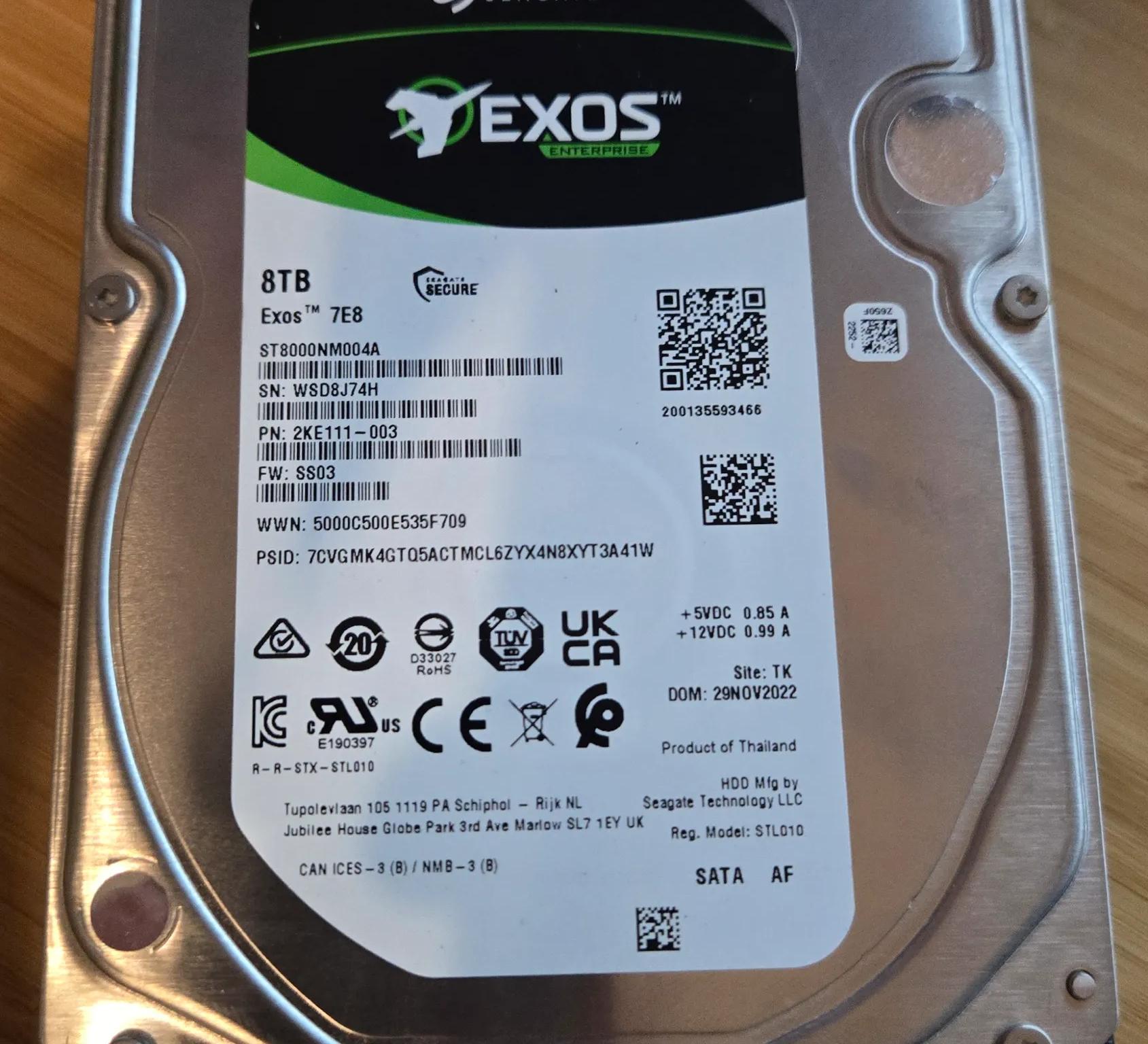 8TB Hard Drive - Seagate EXOS Enterprise 7200RPM