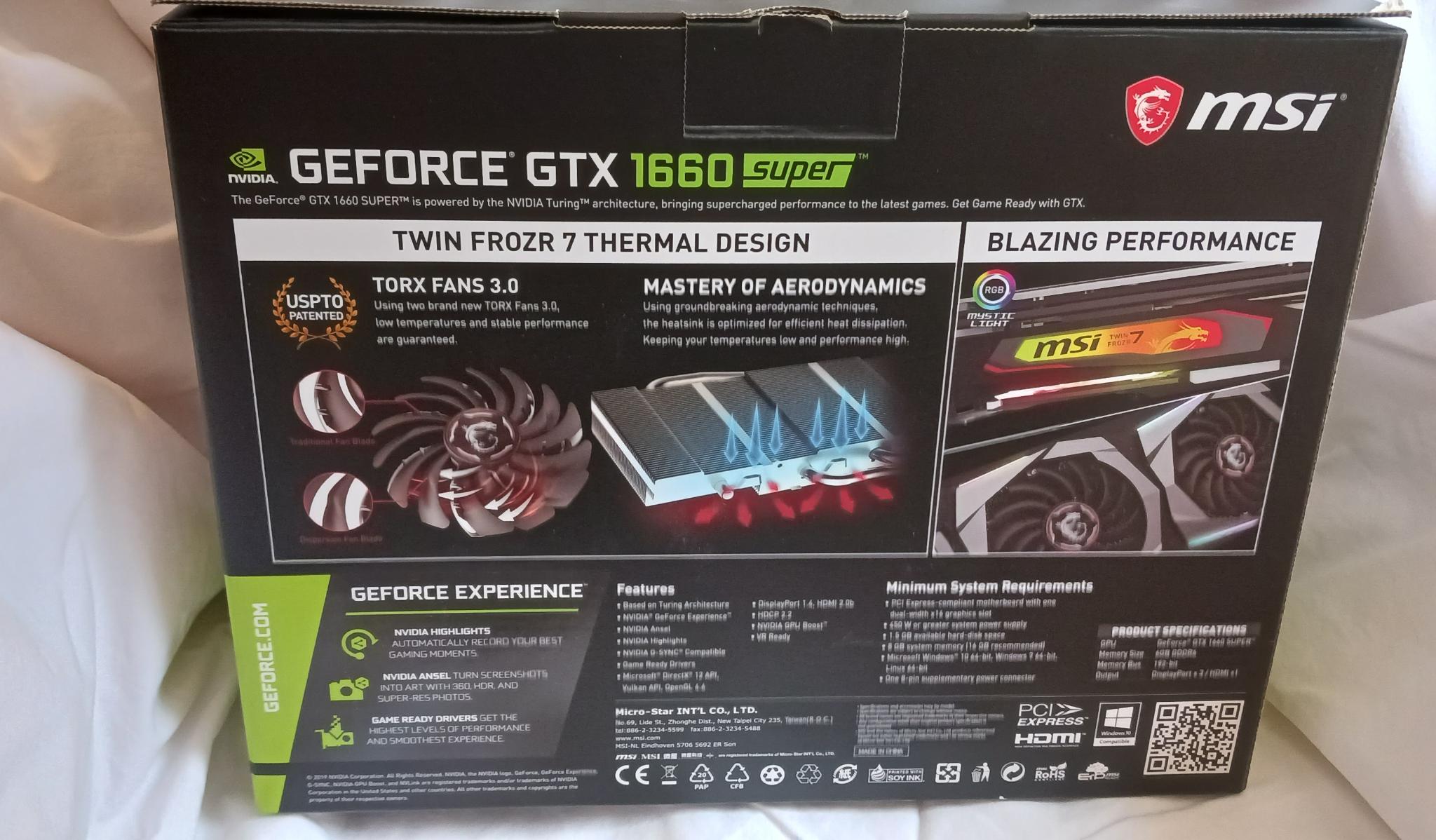 MSI GTX 1660 Super Gaming X 6GB