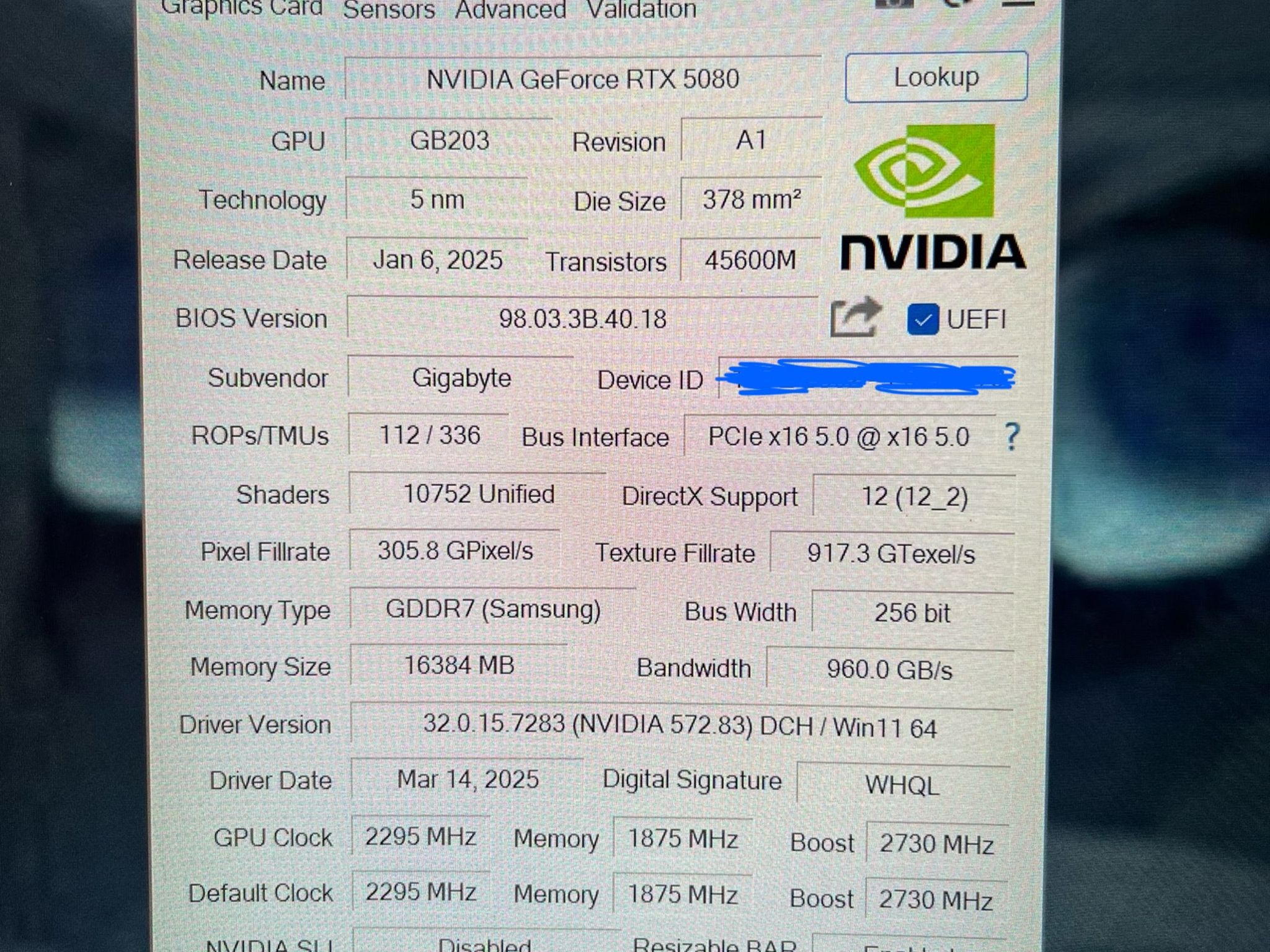 Gigabyte Aero 5080 GPU
