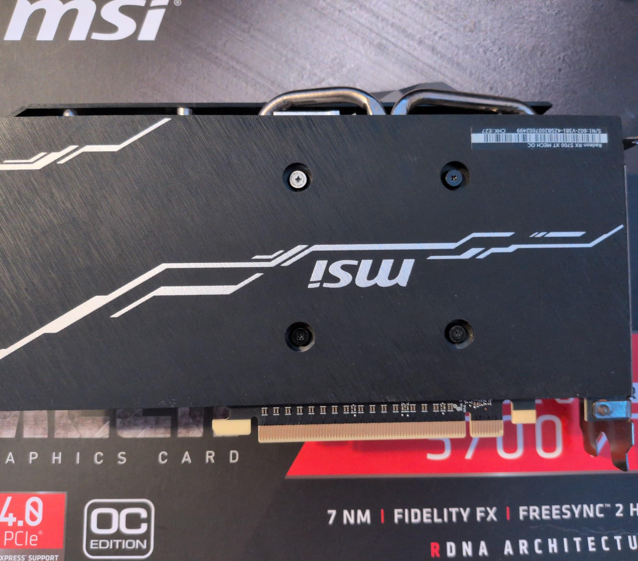 MSI RX 5700 XT MECH OC 8GB - Crashes Under Load - For Parts