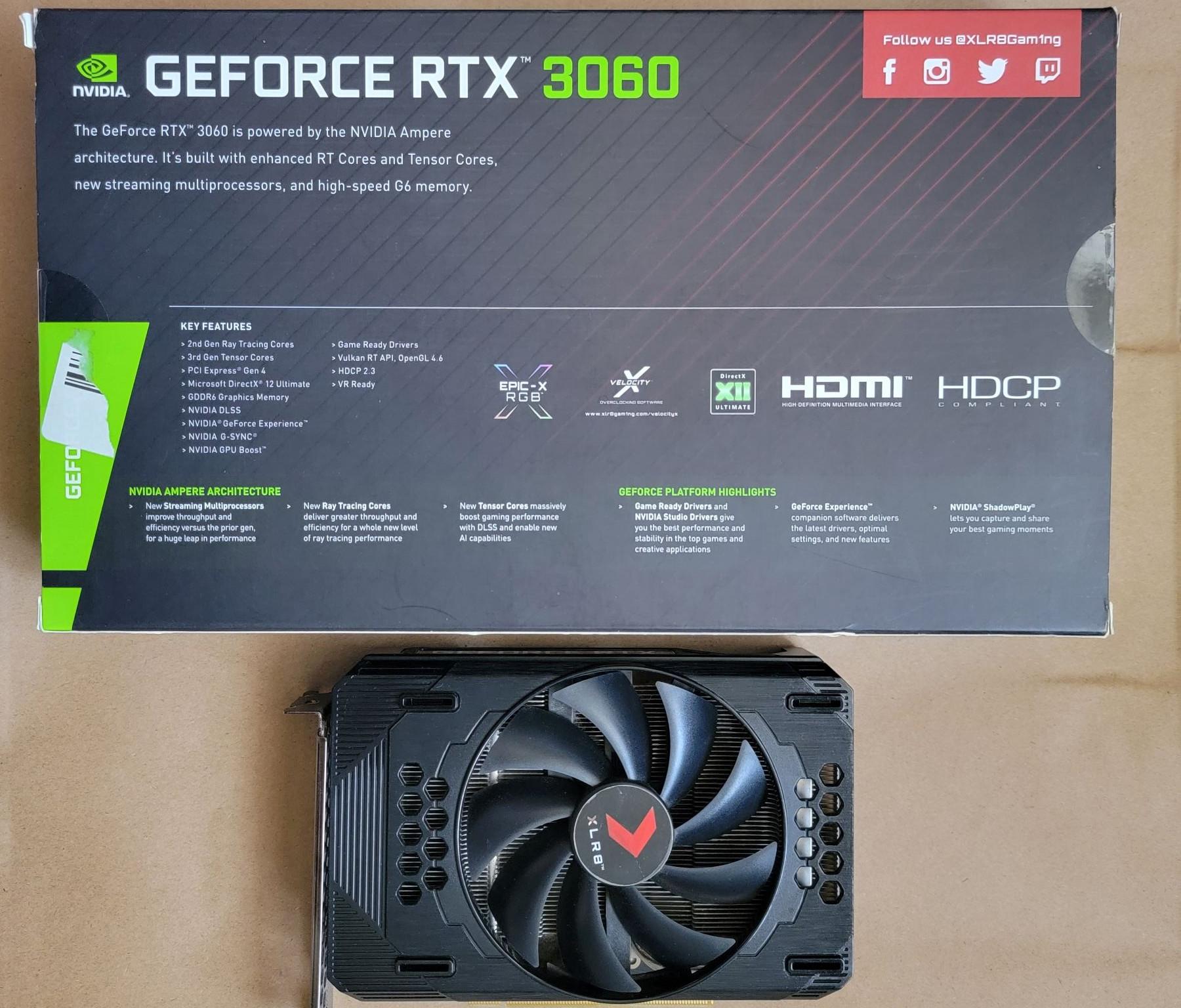 PNY GeForce RTX 3060 12GB XLR8 Single Fan - USED
