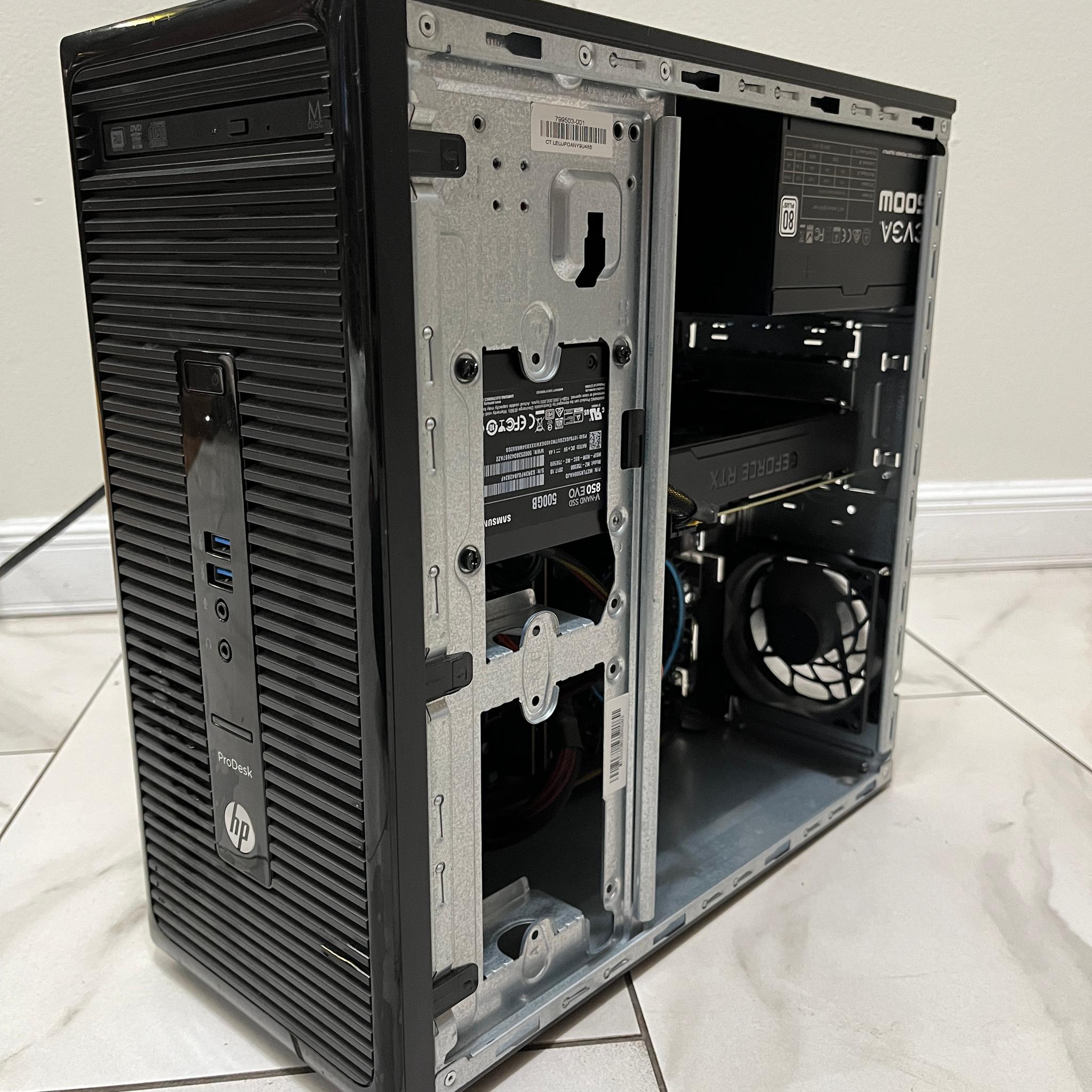 NVIDIA RTX 2060 SUPER, Intel Core i3-12100, 16GB RAM, 500GB SSD - Sleeper Gaming PC w/ Wi-Fi & BT