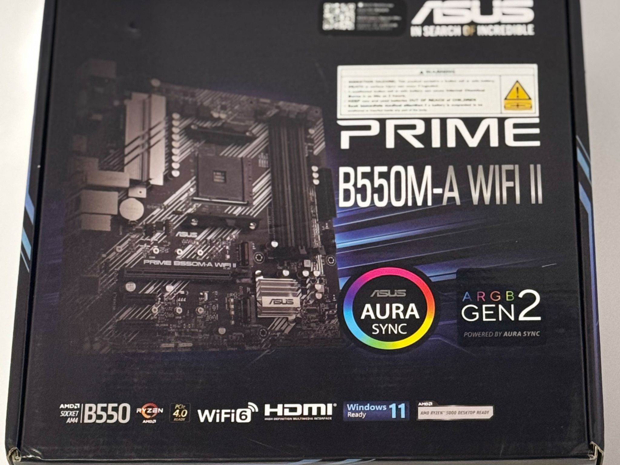 ASUS Prime B550M-A WiFi II AMD Micro ATX Motherboard with PCIe 4.0, WiFi 6