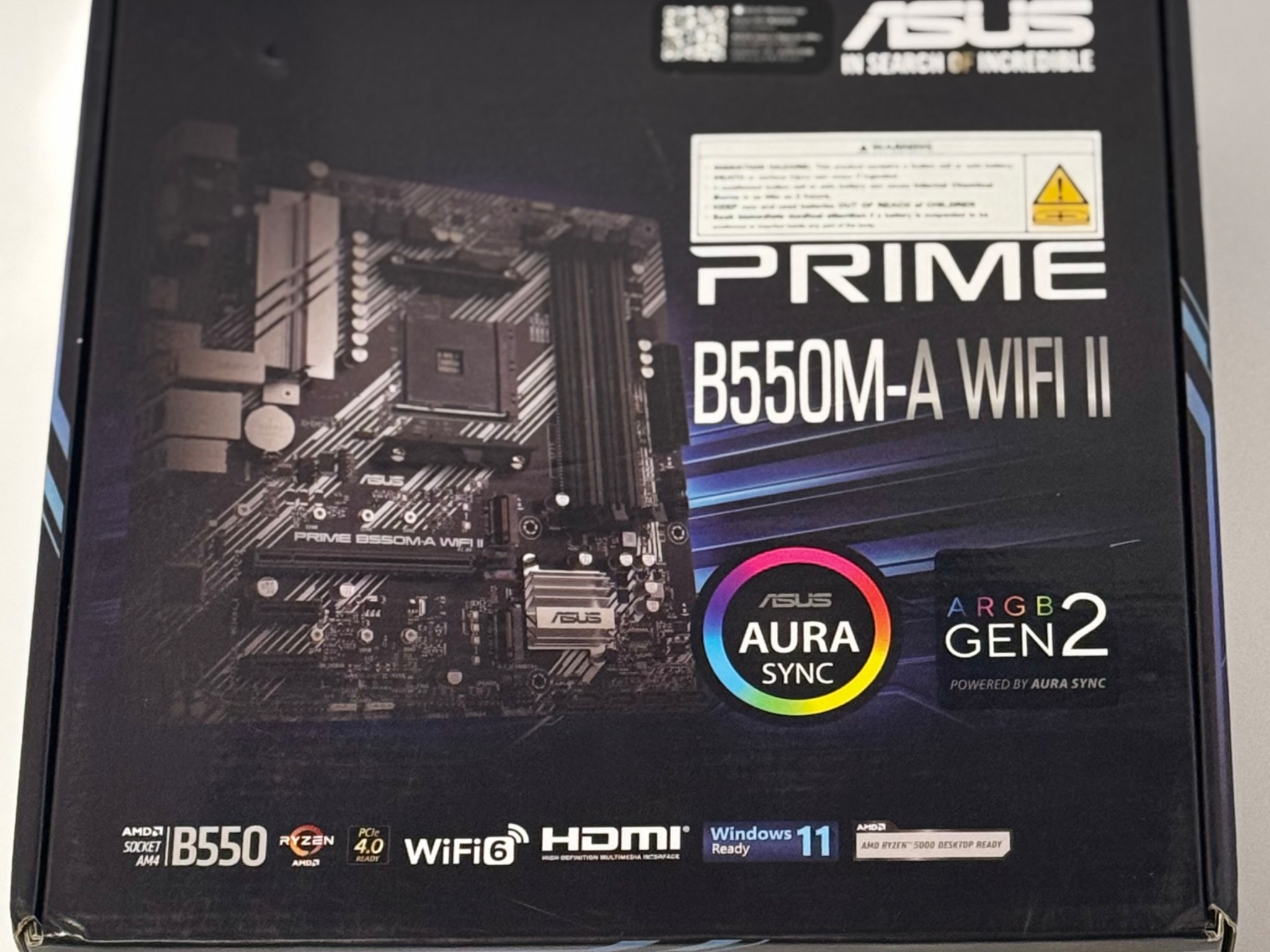 ASUS Prime B550M-A WiFi II AMD Micro ATX Motherboard with PCIe 4.0, WiFi 6