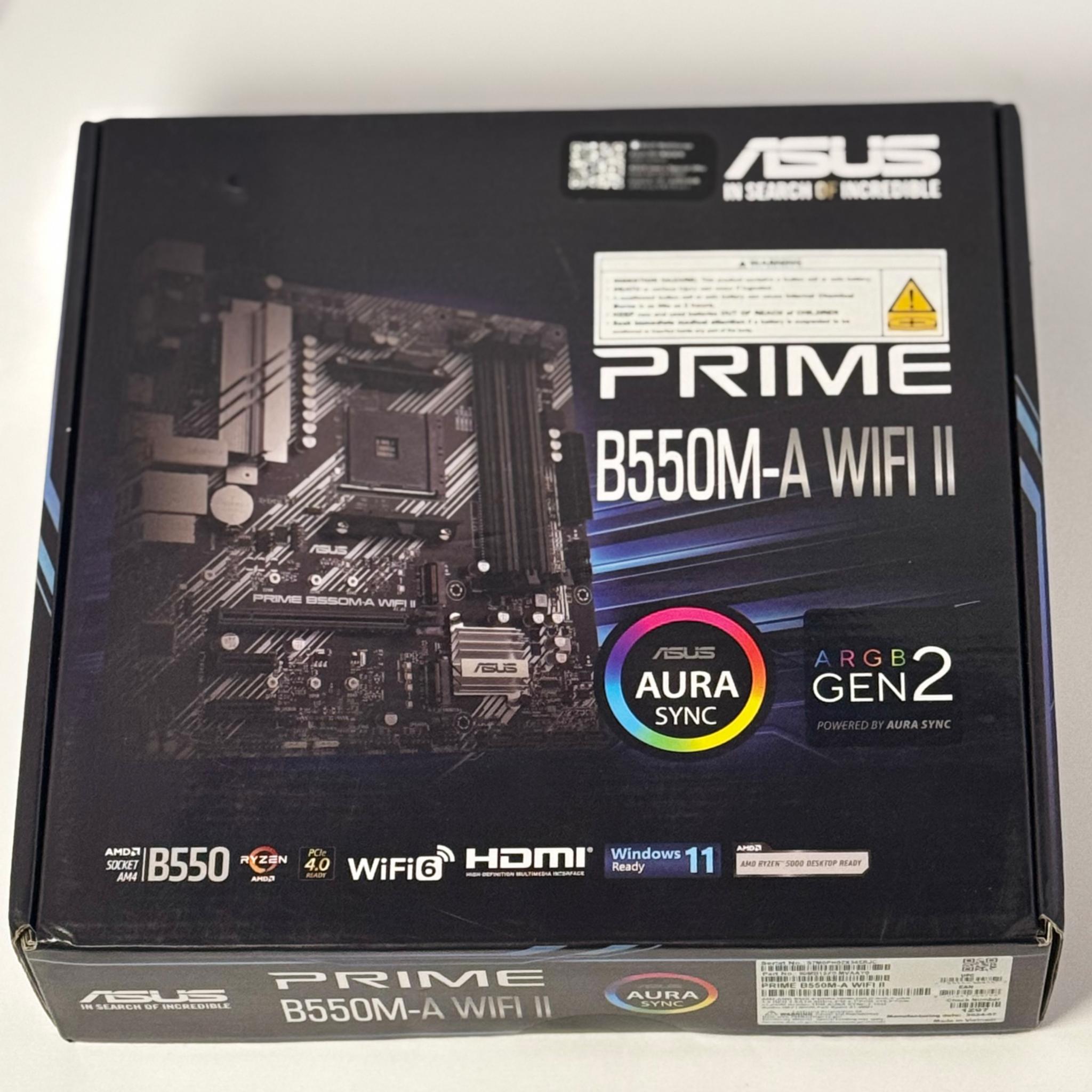 ASUS Prime B550M-A WiFi II AMD Micro ATX Motherboard with PCIe 4.0, WiFi 6