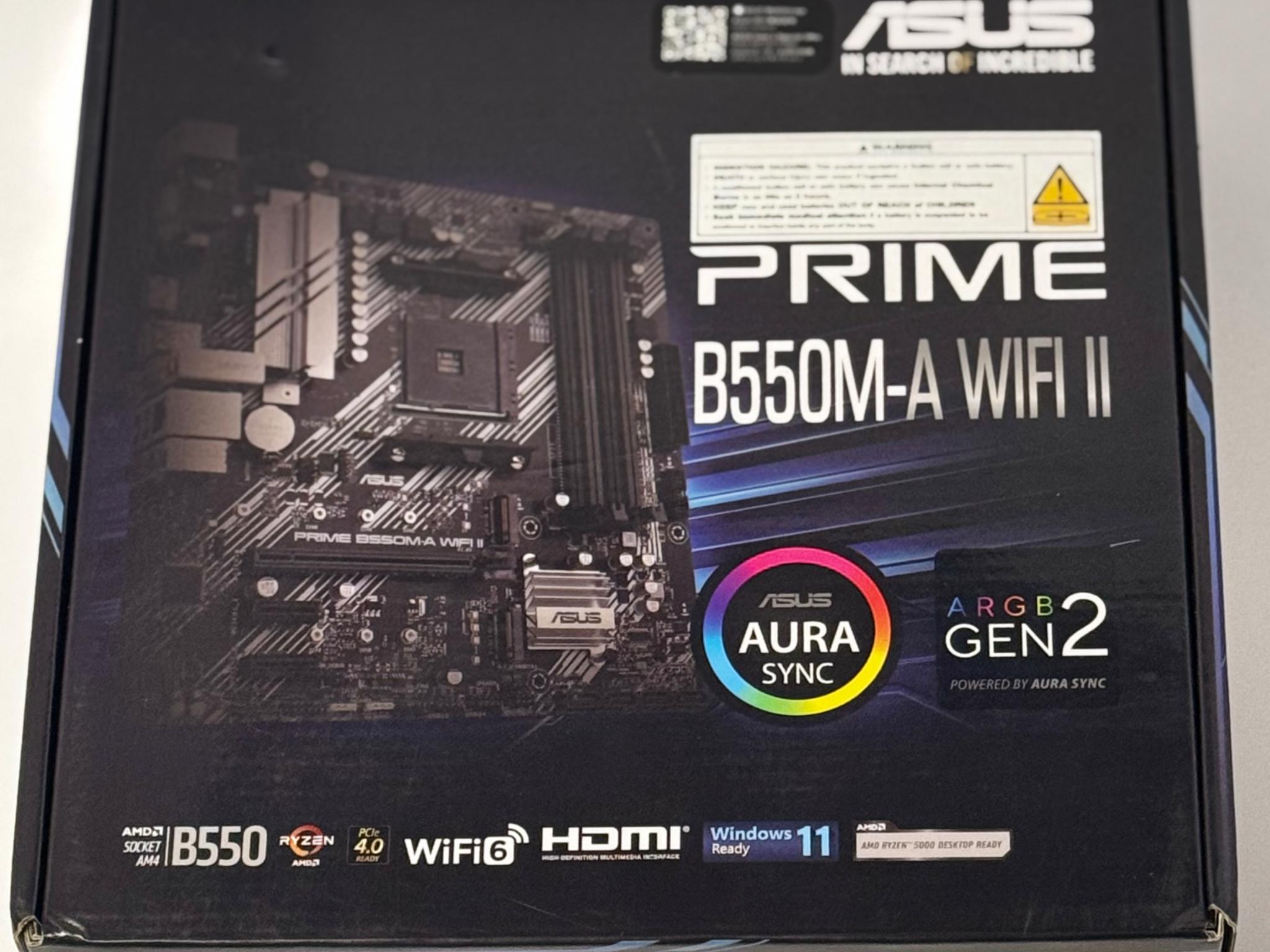 ASUS Prime B550M-A WiFi II AMD Micro ATX Motherboard with PCIe 4.0, WiFi 6