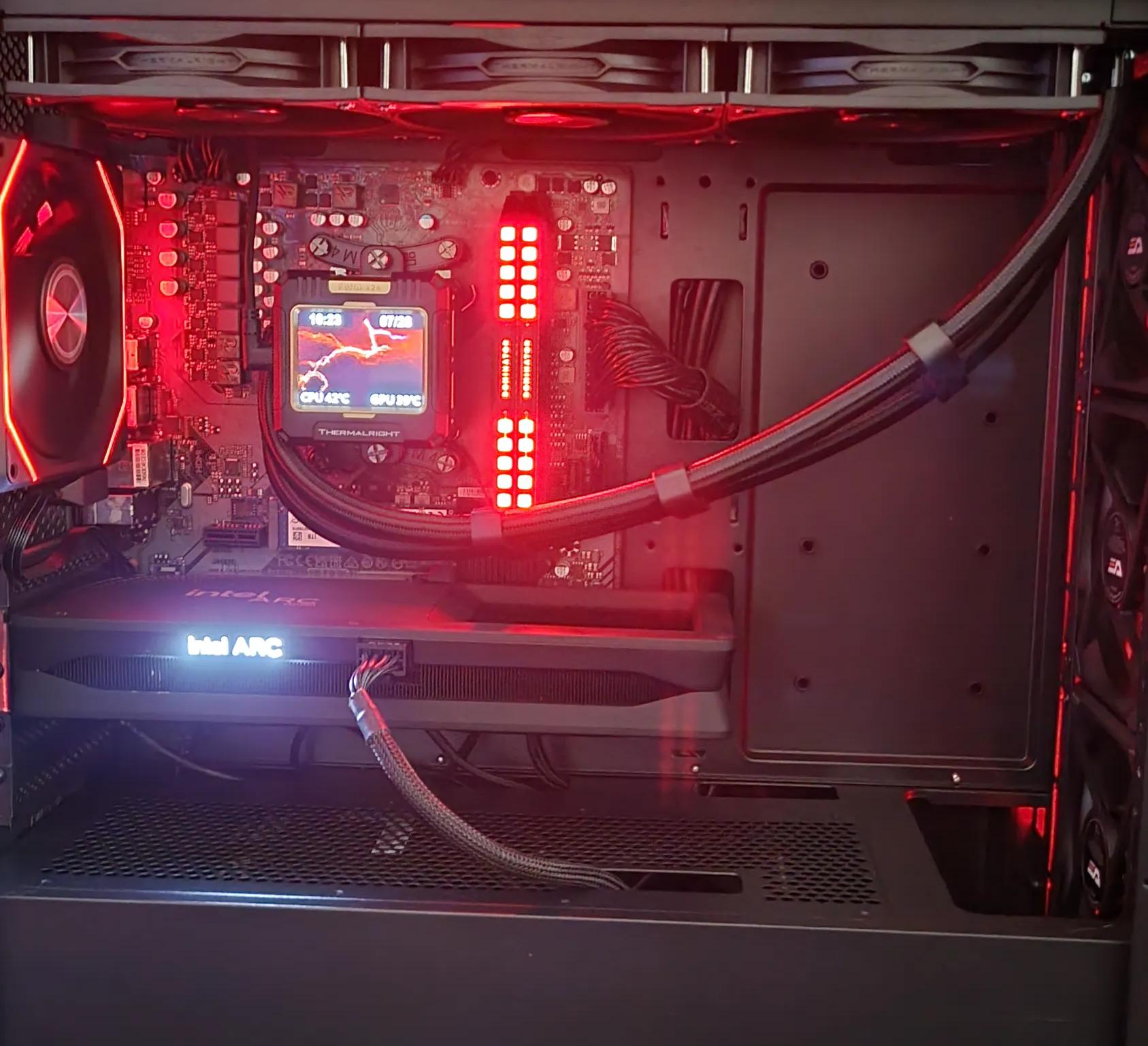 🖤🔥 Fiery Blackout MicroATX • Arc B550 LE• Benchmark-Tuned & Silent