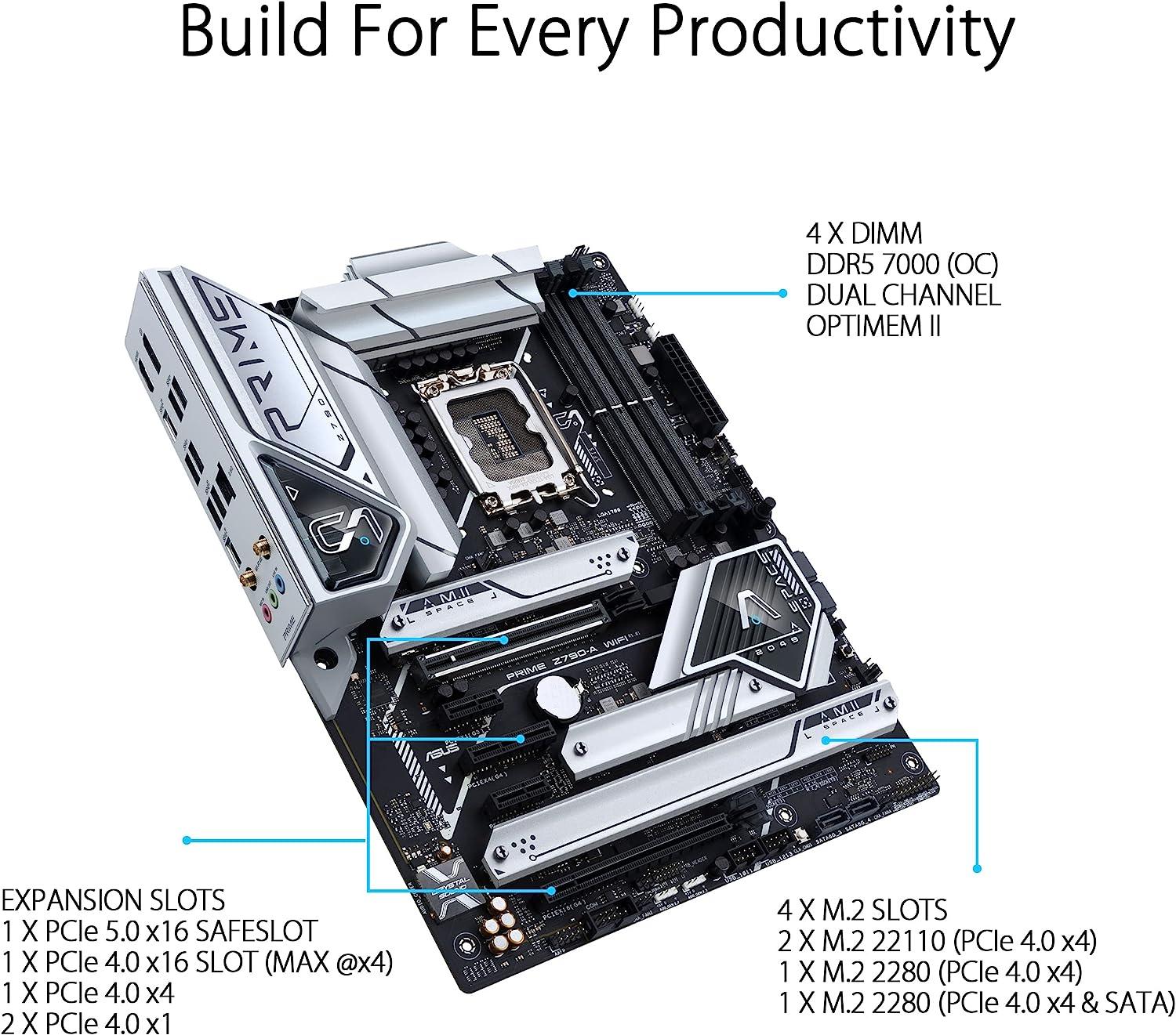 ASUS PRIME Z790-A WIFI Intel LGA 1700 Z790 ATX M.2 Desktop Motherboard A