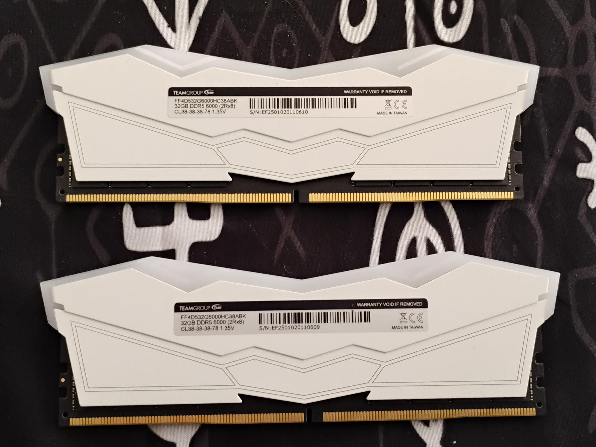 Team Group T-Force Delta RGB 64Gb DDR5 6000 (CL 38) Desktop Memory - White