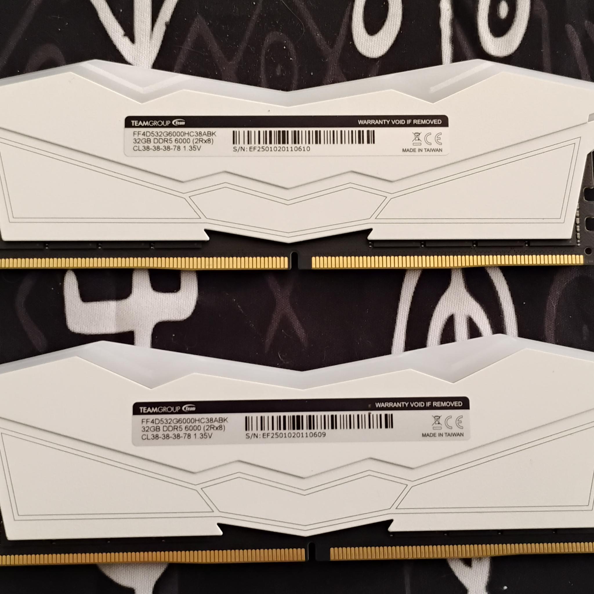 Team Group T-Force Delta RGB 64Gb DDR5 6000 (CL 38) Desktop Memory - White