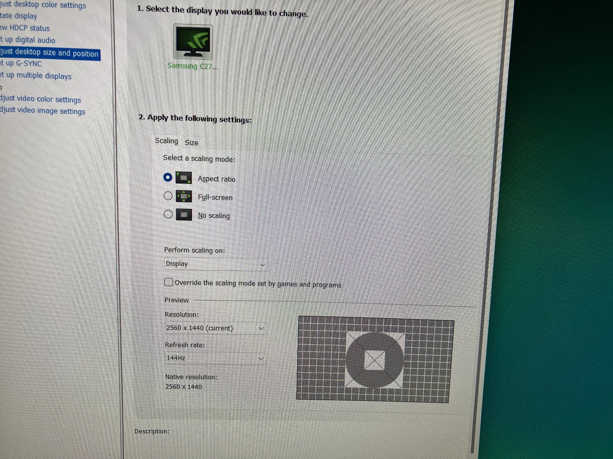Samsung 27" 1440p 144Hz Gaming Monitor - C27HG70