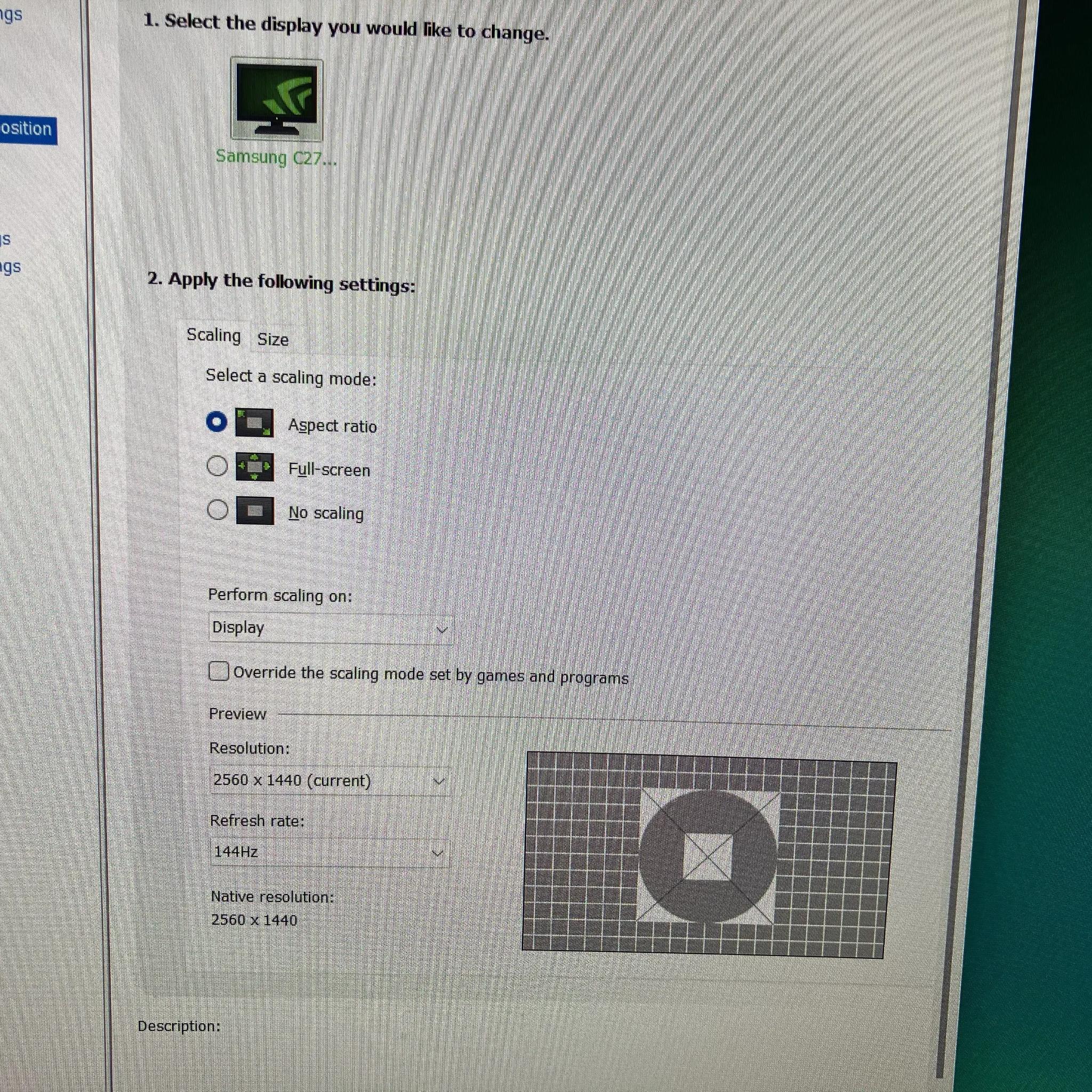 Samsung 27" 1440p 144Hz Gaming Monitor - C27HG70