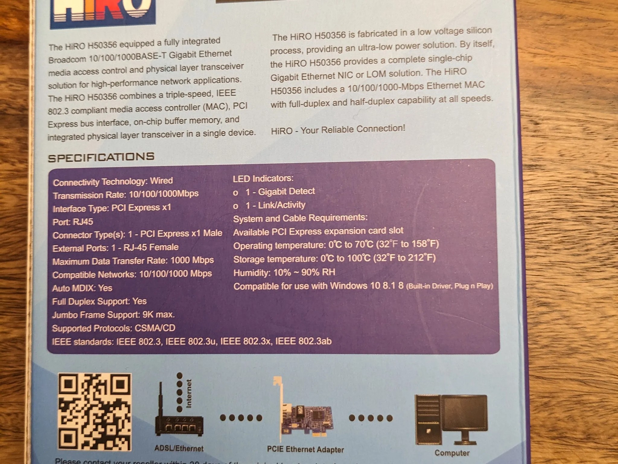BNIB PCIe Gigabit network adapter