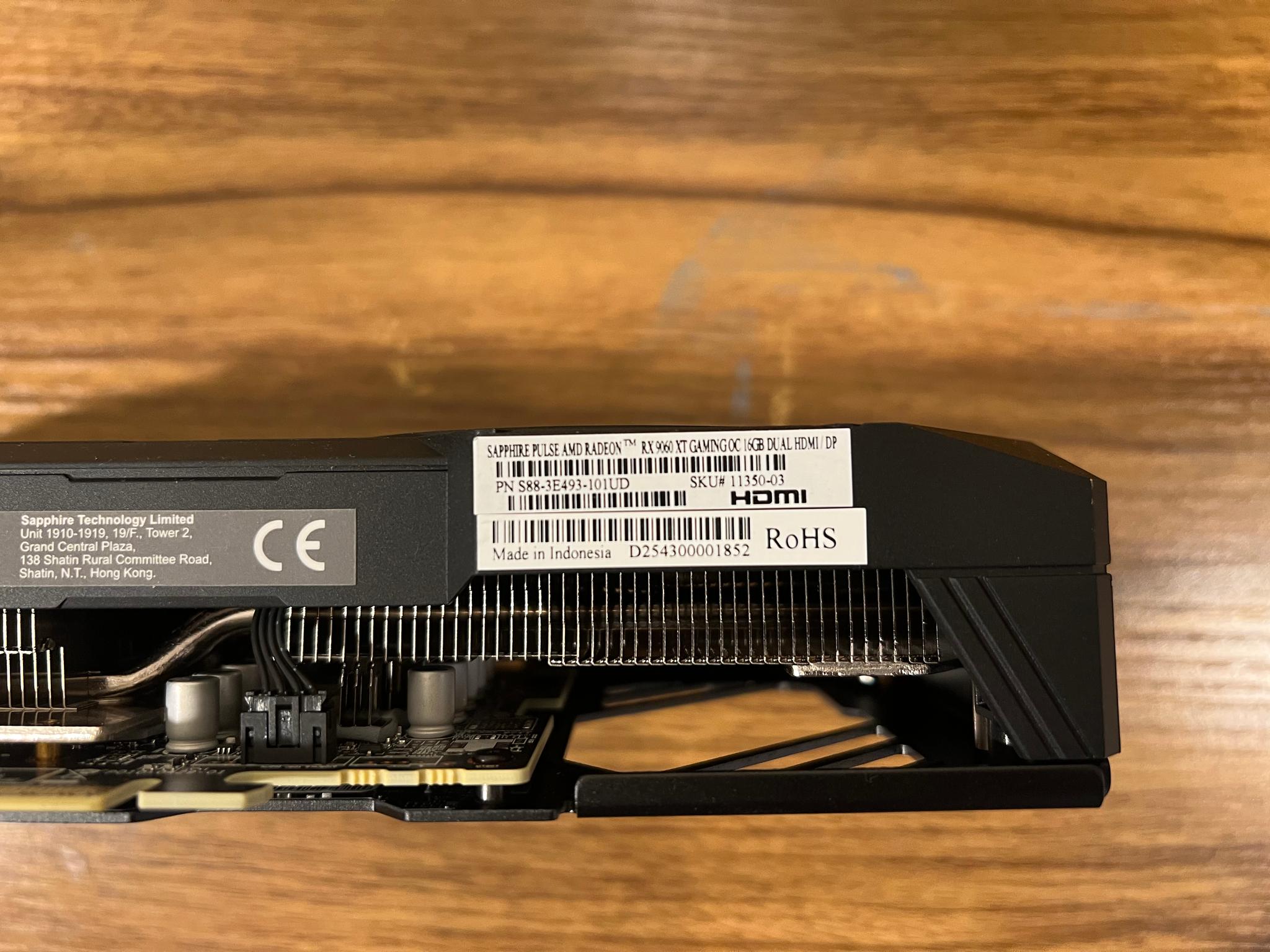 NEW RX 9060XT 16GB SAPPHIRE PULSE Radeon GDDR6 PCI Express 5.0x16 GPU Graphics Card