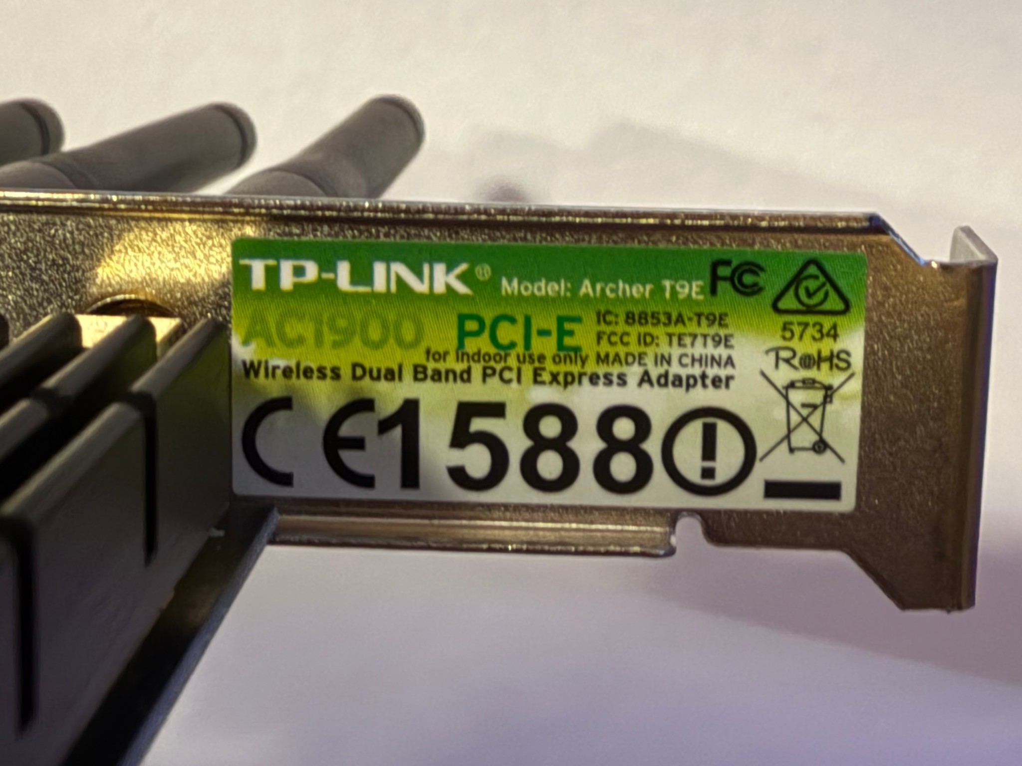 TP-Link Archer T9E AC1900 PCIe Wi-Fi Adapter w/ 3 Antennas