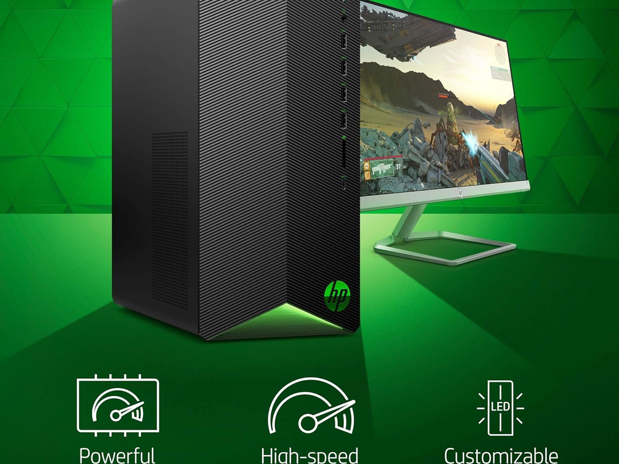 [USED] HP Gaming Computer, Ryzen 5 3500, GTX 1650, 512GB SSD