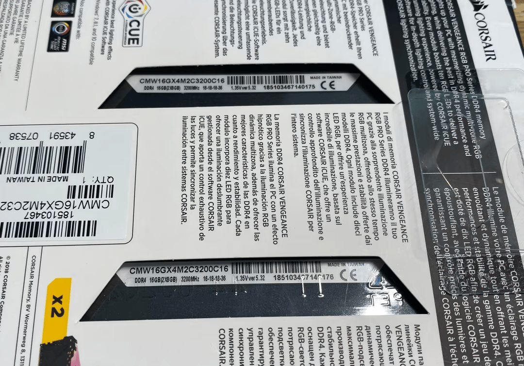 Corsair Vengeance Rgb Pro 16GB (2x8GB) DDR4 3200MHz C16 Ram