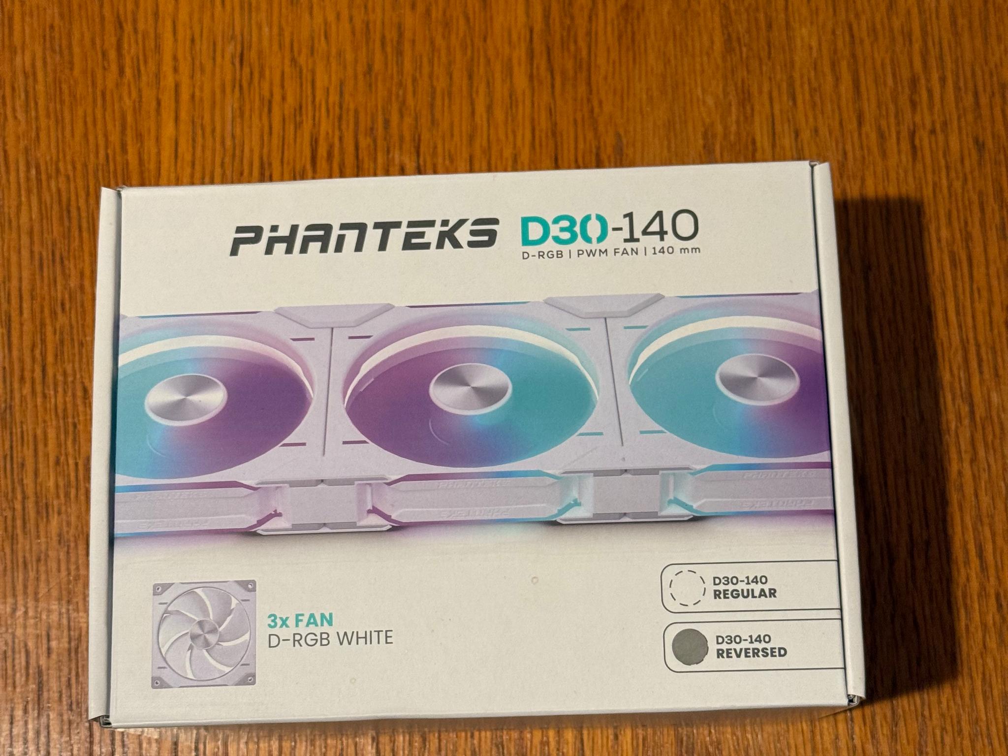 Phanteks D30-140 DRGB PWM FAN 3pack, Reverse Airflow Model - Quantity: 3