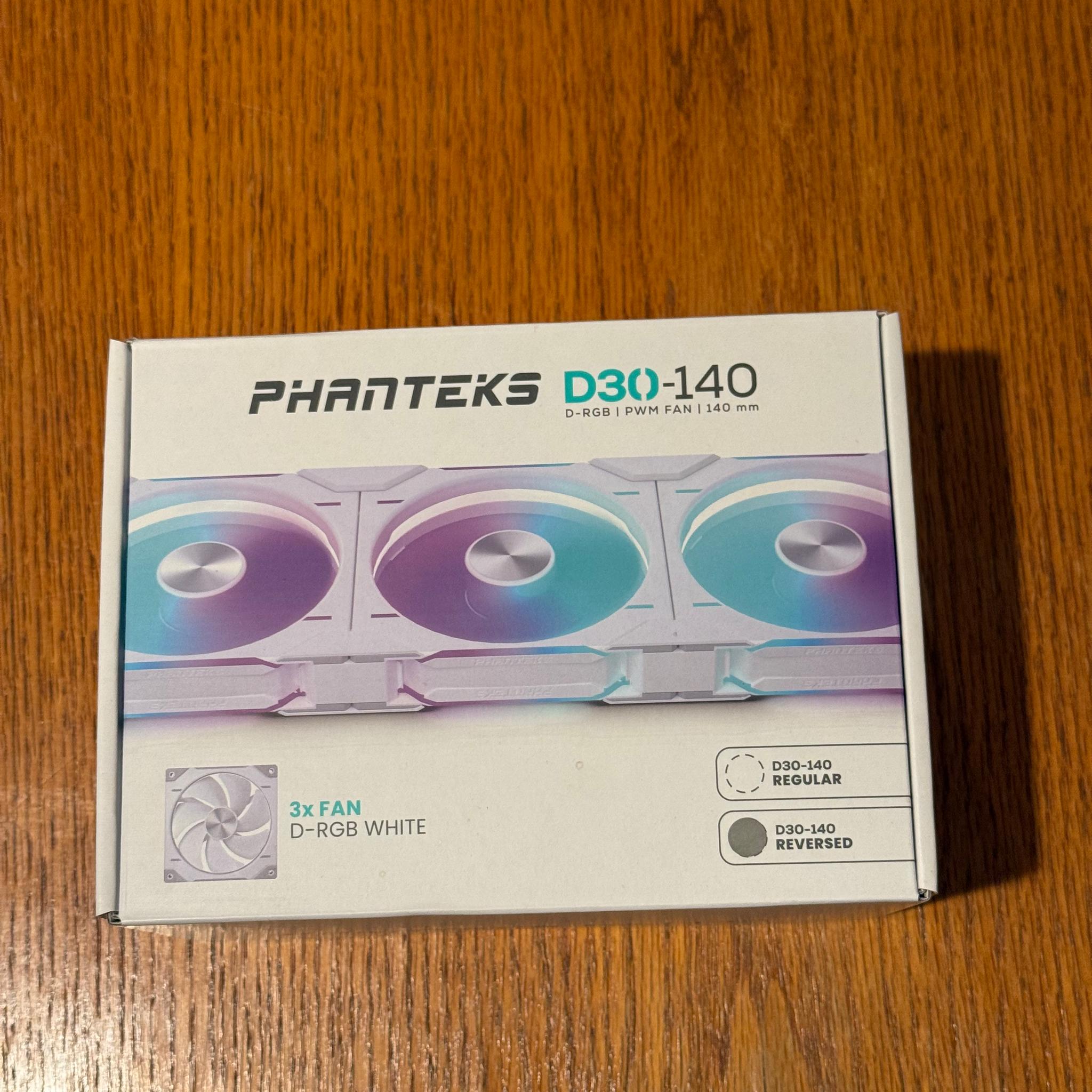 Phanteks D30-140 DRGB PWM FAN 3pack, Reverse Airflow Model