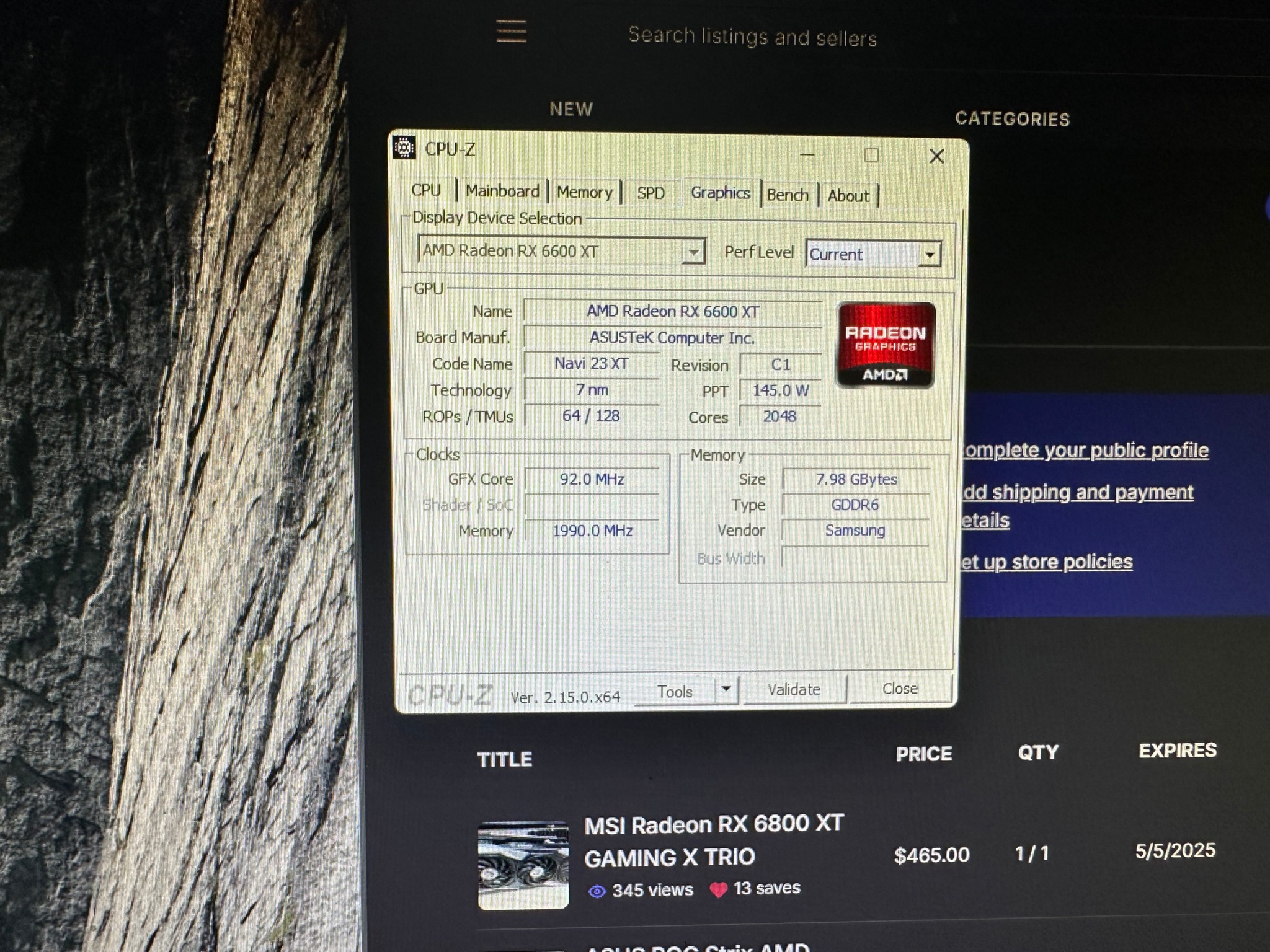 ASUS ROG Strix AMD Radeon RX 6600 XT OC Edition Gaming Graphics