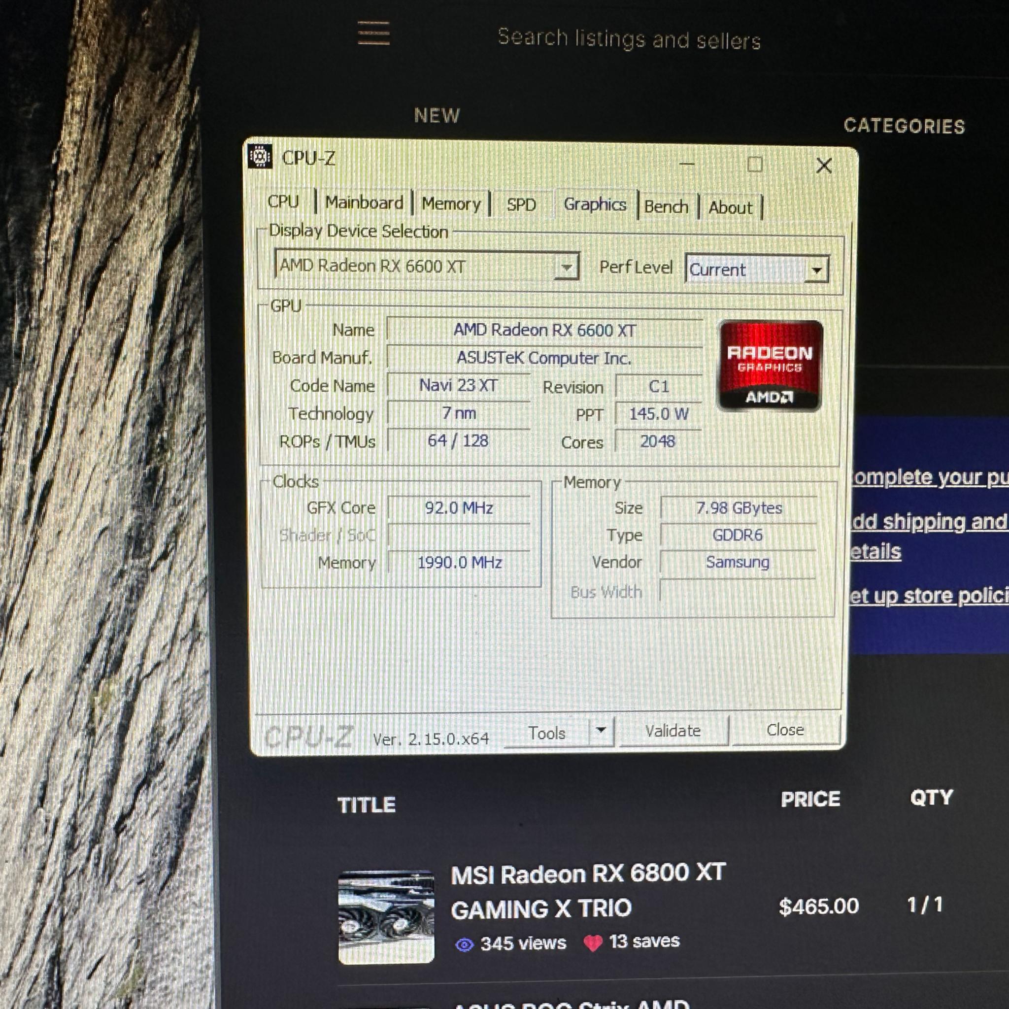 ASUS ROG Strix AMD Radeon RX 6600 XT OC Edition Gaming Graphics