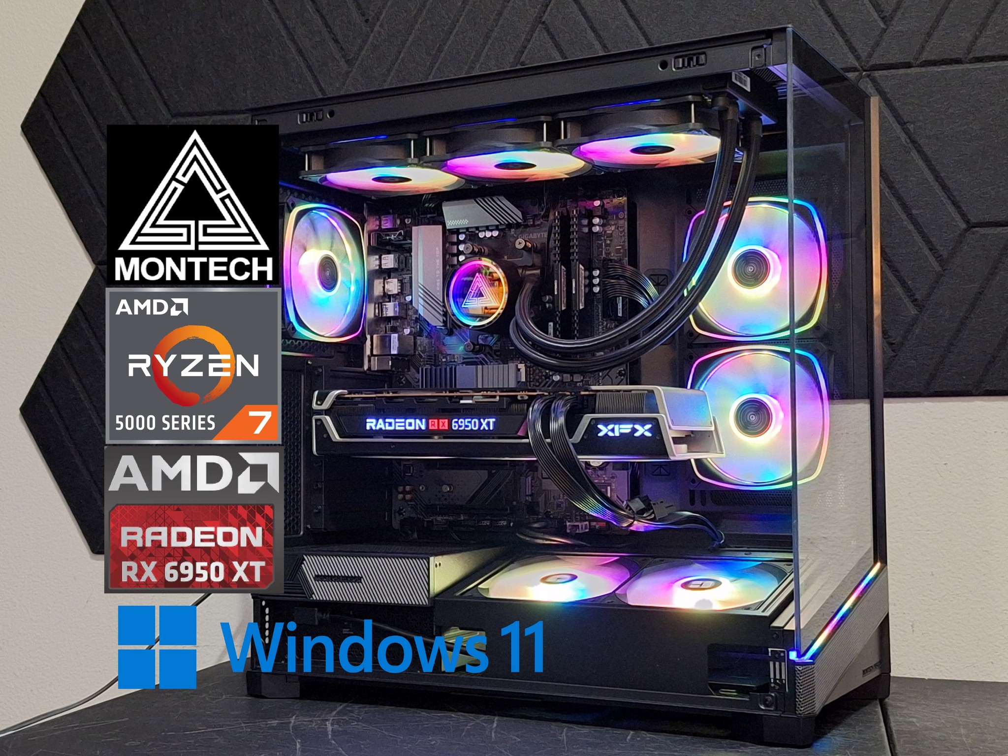 ⚔️1440p Ultra Montech Gamer⚔️RX 6950 XT | 32GB Corsair DDR4 | Ryzen 7 | 1TB SSD | WiFi!