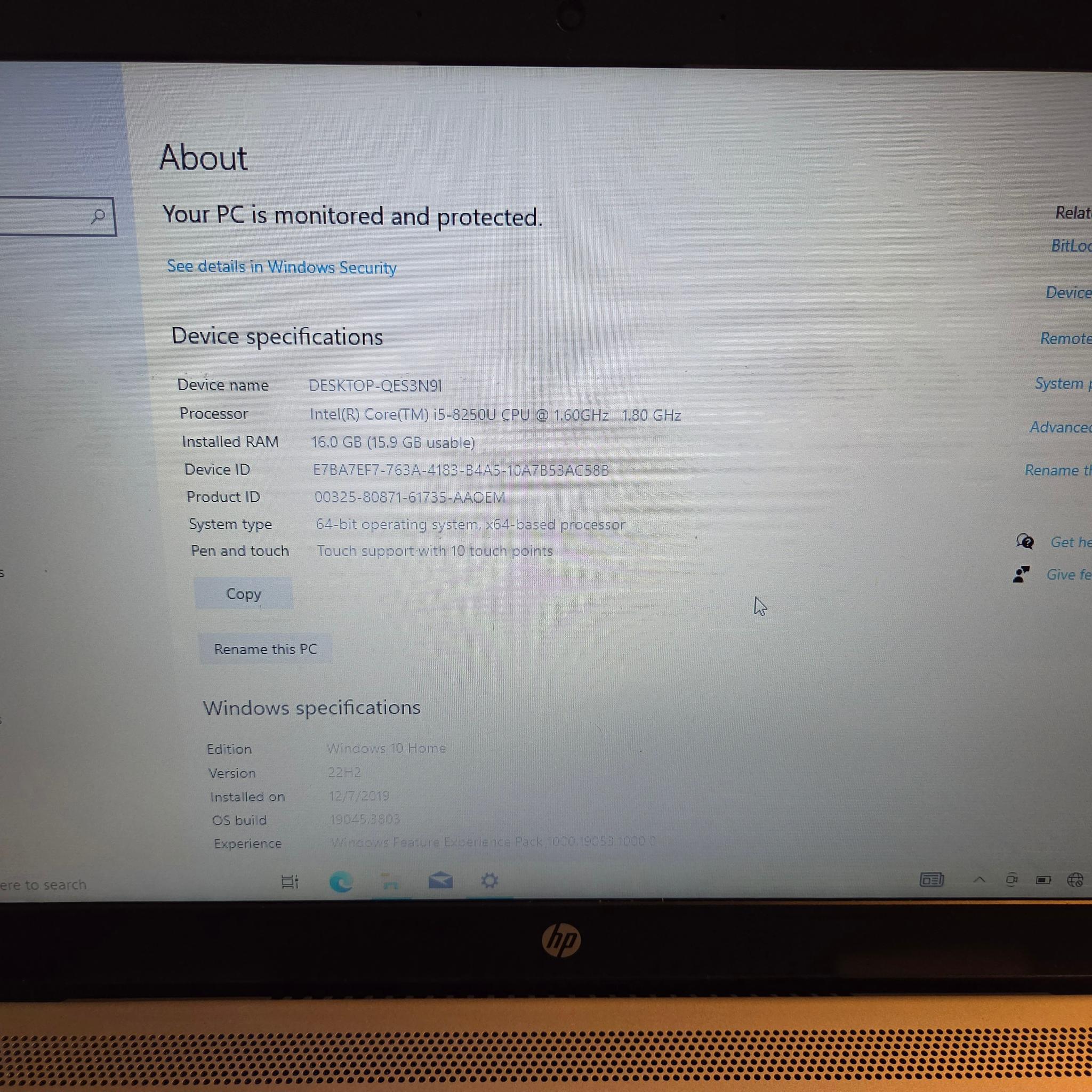 HP Pavilion 15-CC123CL TouchScreen Laptop 16gb RAM