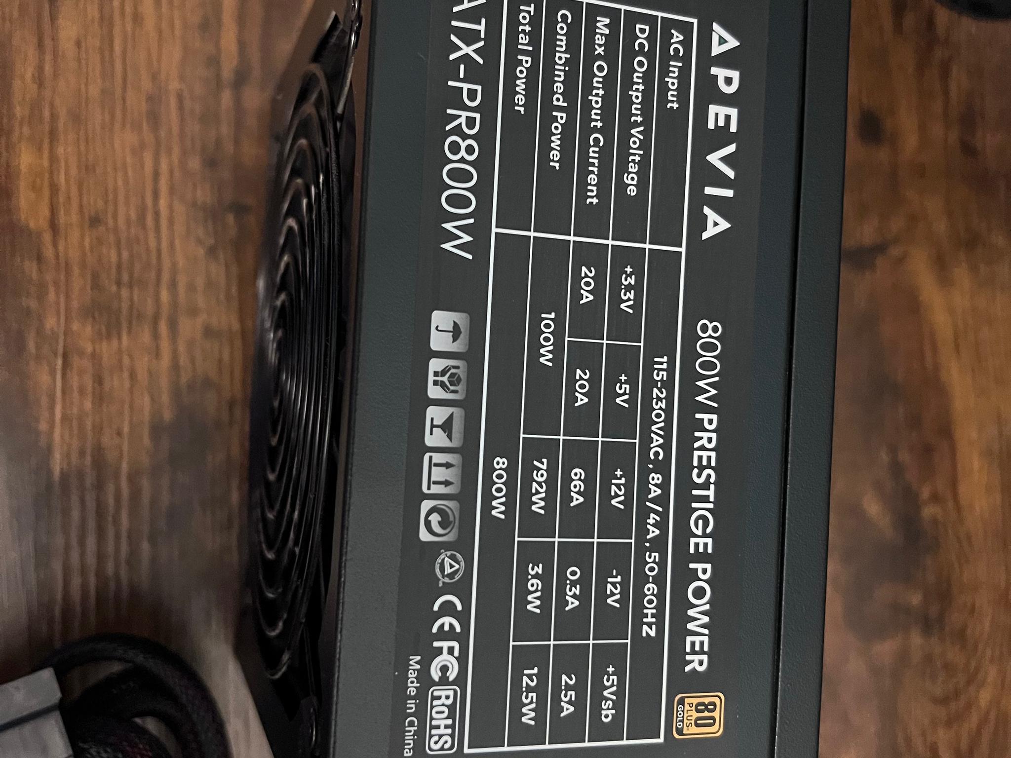 Apevia ATX-PR800W Prestige 800W 80+ Gold Certified