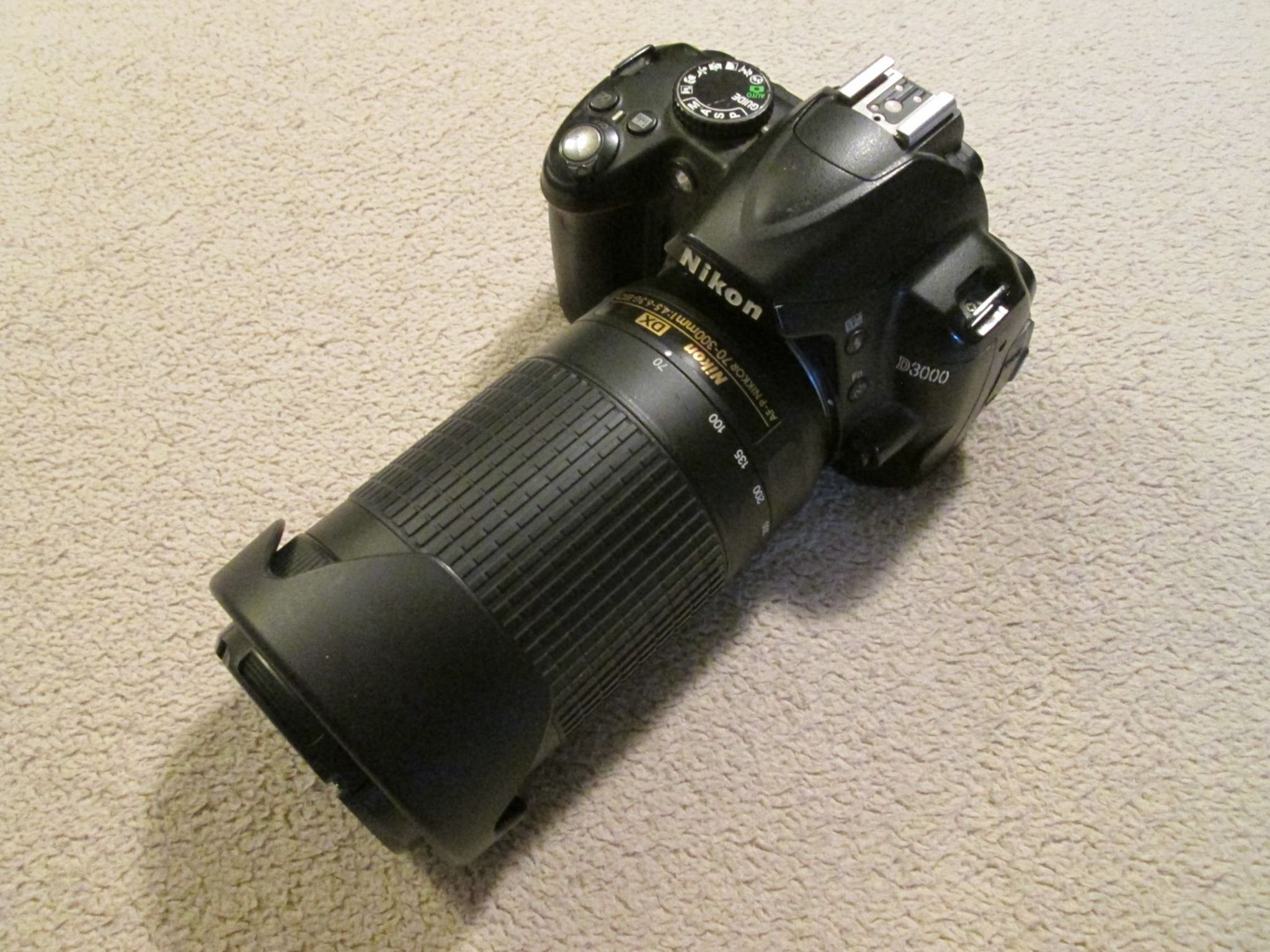 Nikon D3000 With 70-300mm Lens And Accessories