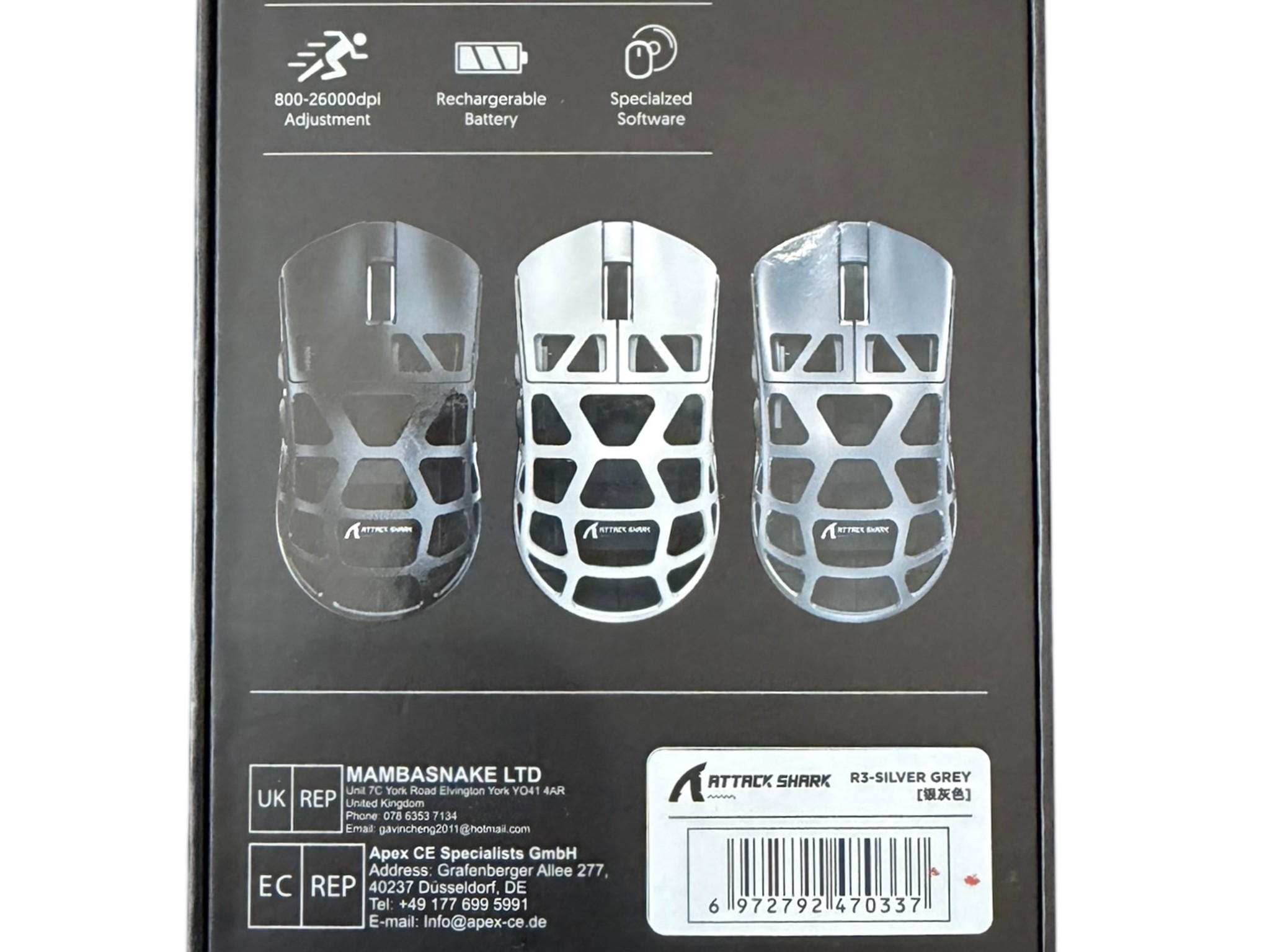 AttackShark PAW3995 Wireless USB Magnesium Gaming Mouse
