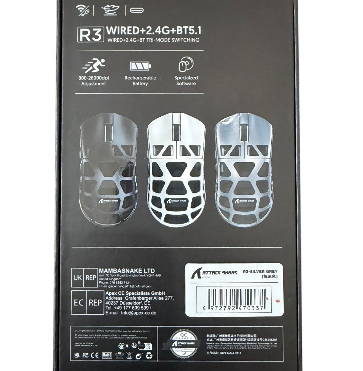 AttackShark PAW3995 Wireless USB Magnesium Gaming Mouse