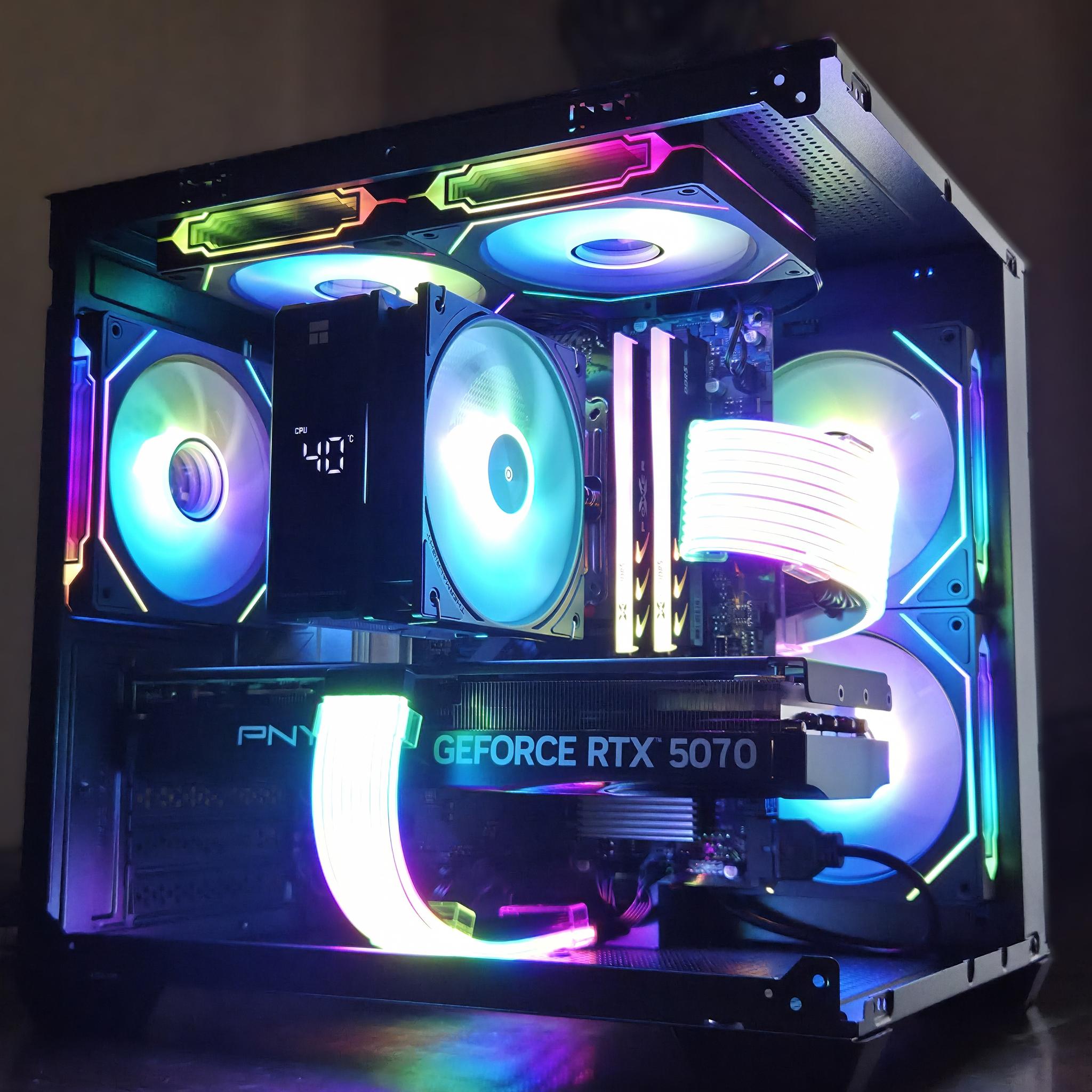 Mini Boss!👑– Ryzen 5 7500F + RTX 5070 | 32GB DDR5 6000 | 1TB Gen4 NVMe | Temp Display!